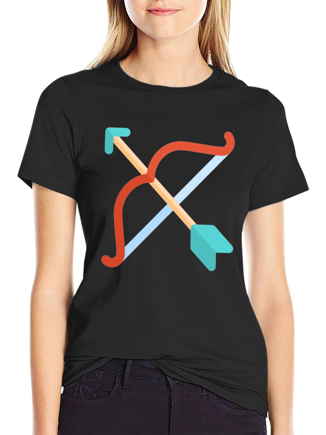 Cupids Arrow Graphic Tee - Black Cotton T-Shirt