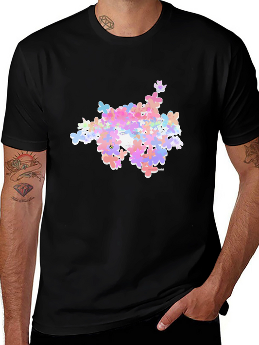 Floral Crown Graphic T-Shirt - Black Soft Cotton Blend