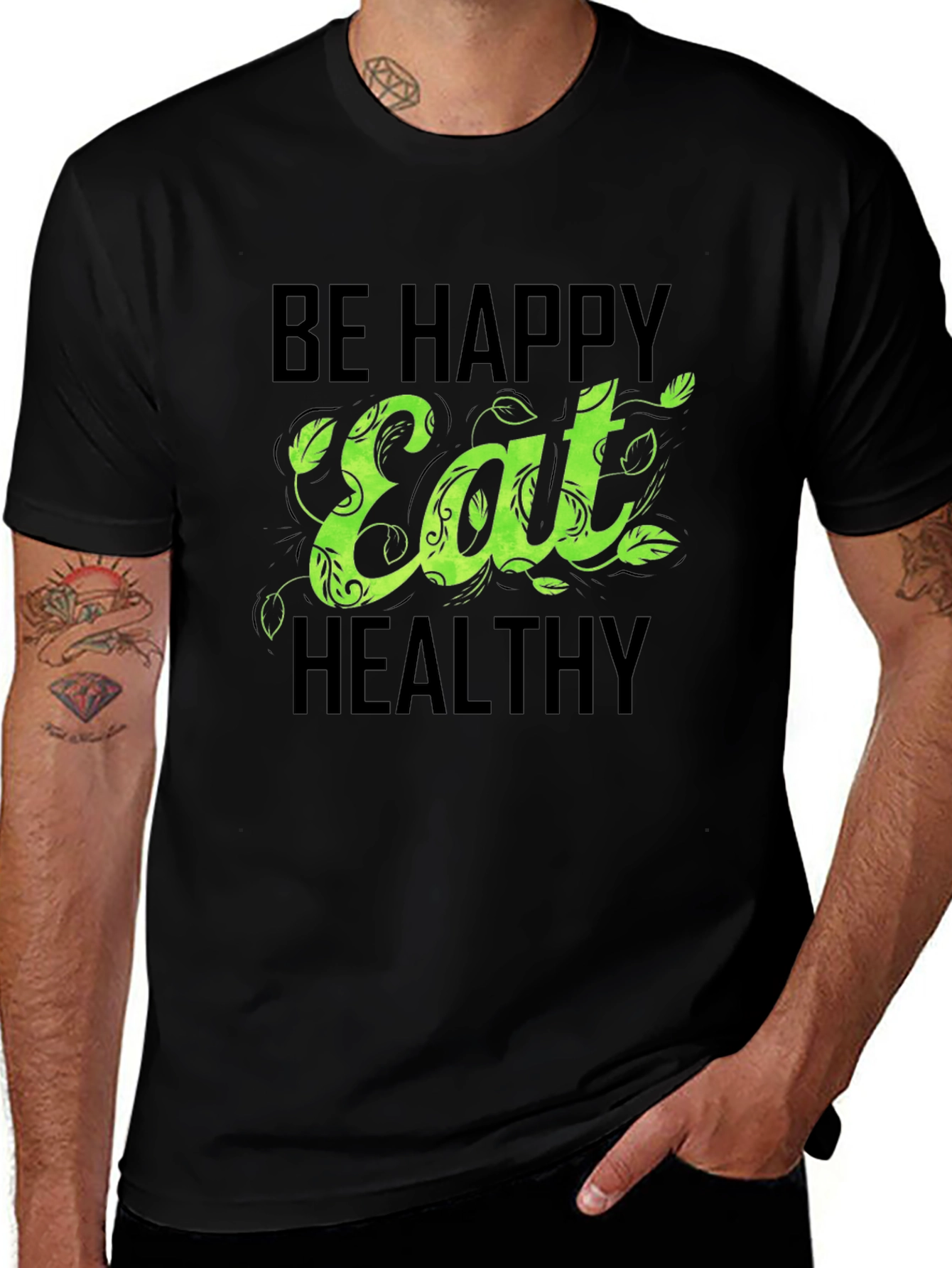 Be Happy Eat Healthy Graphic T-Shirt - Unisex