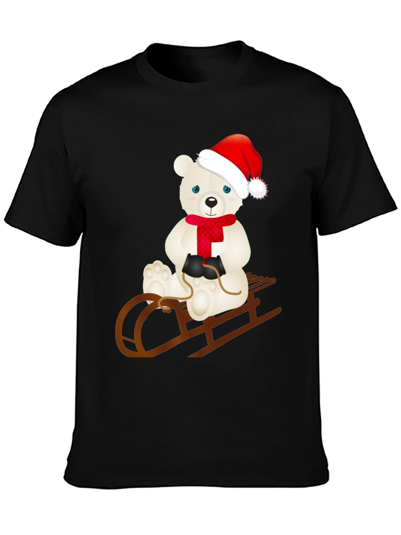 Festive Polar Bear Sledding T-Shirt