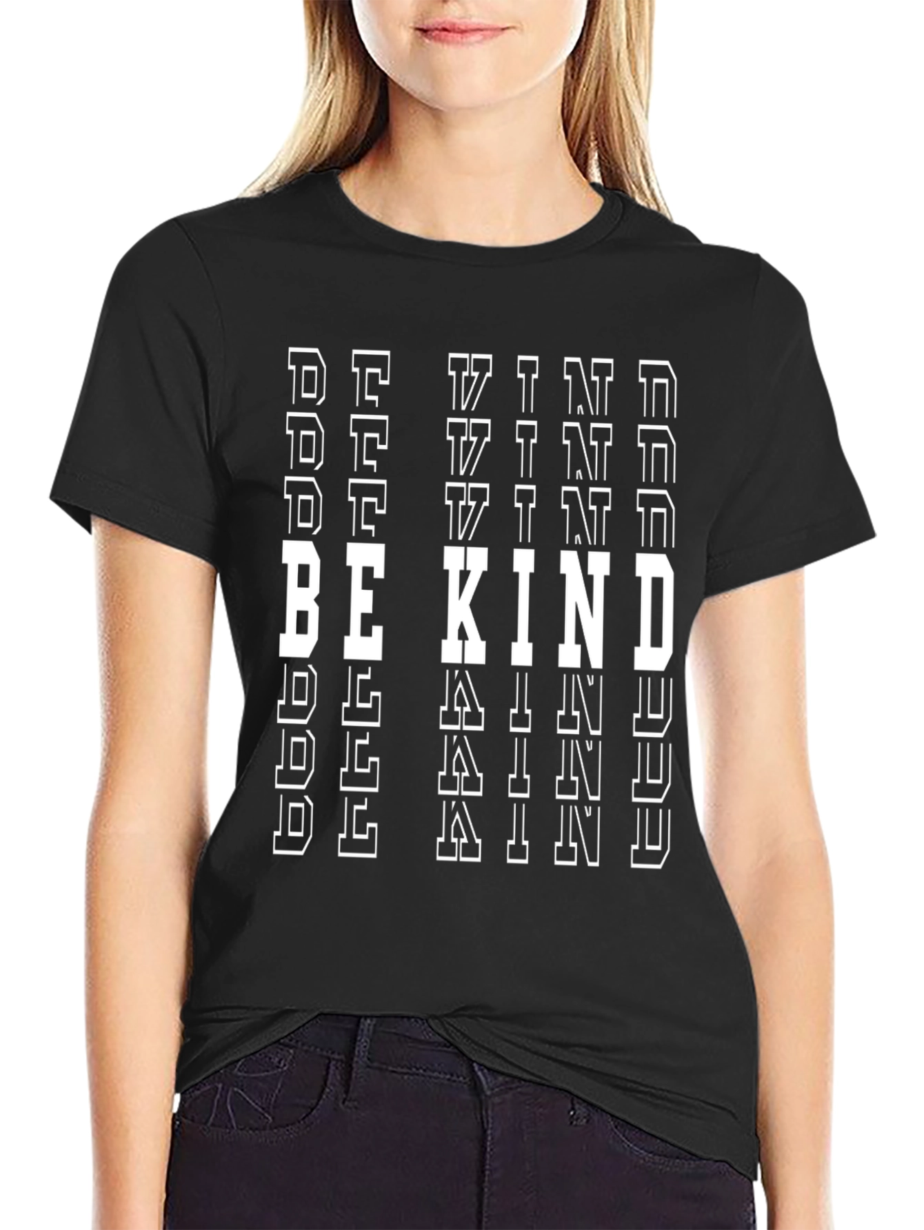 Be Kind Graphic Print Black T-Shirt