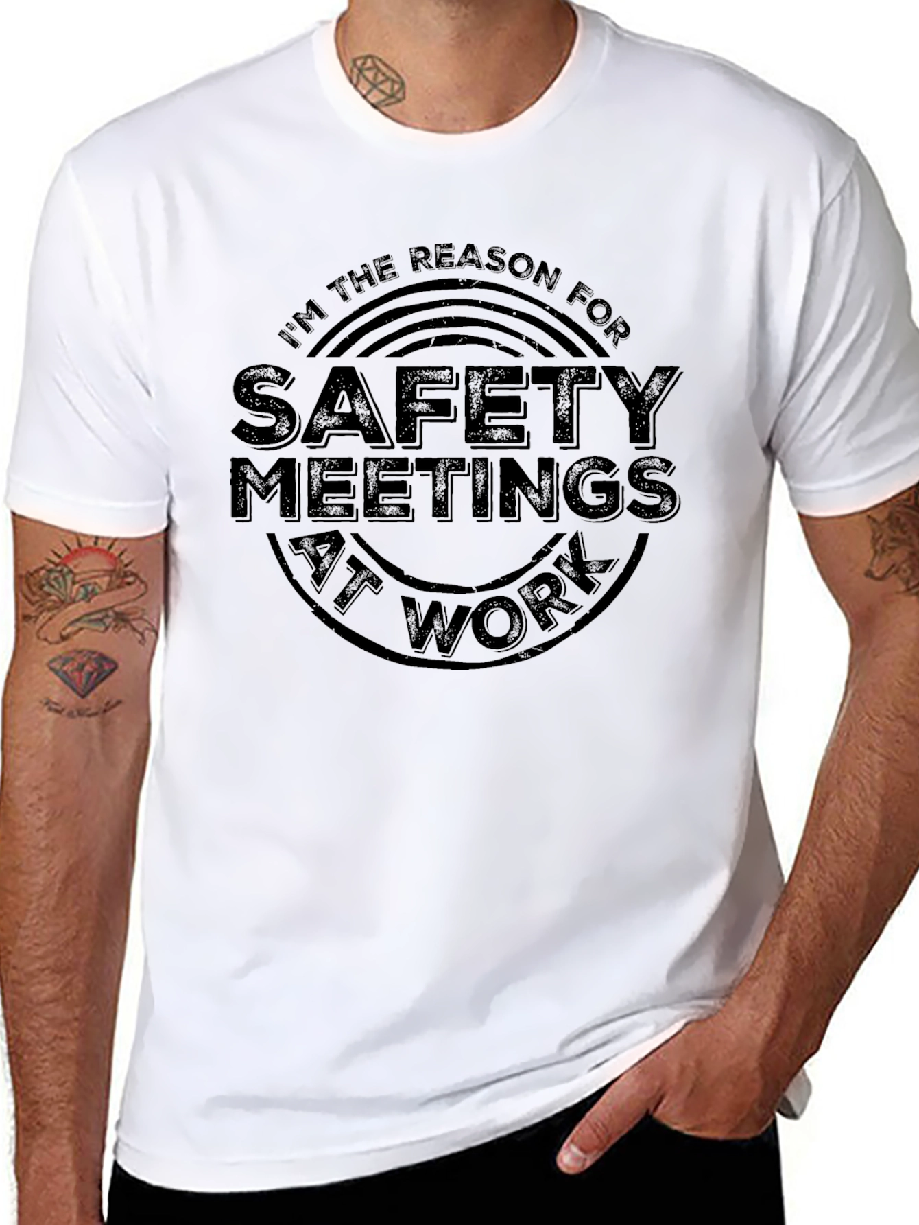 Safety Meeting T-Shirt - Black Funny Slogan Tee