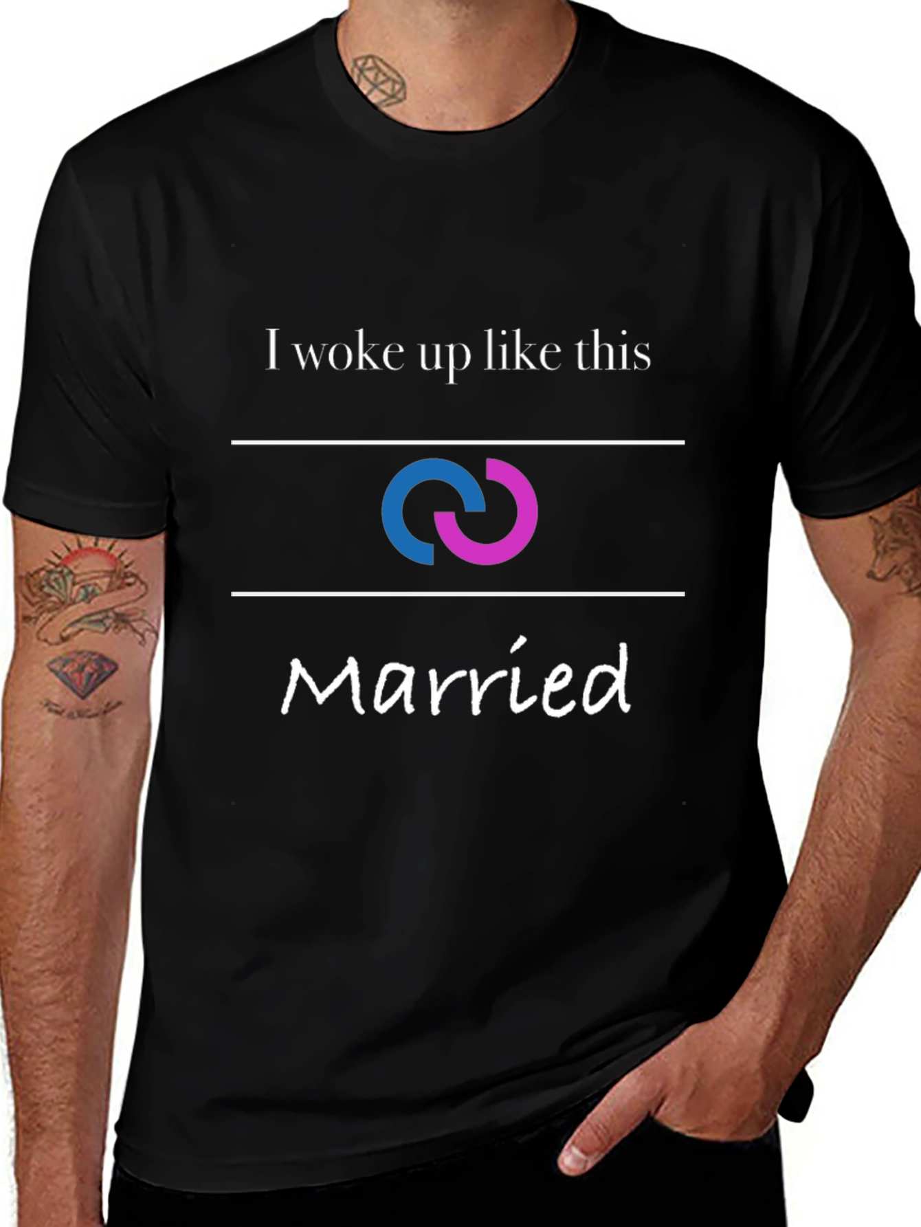 Funny Married T-Shirt - Woke Up Like This Design