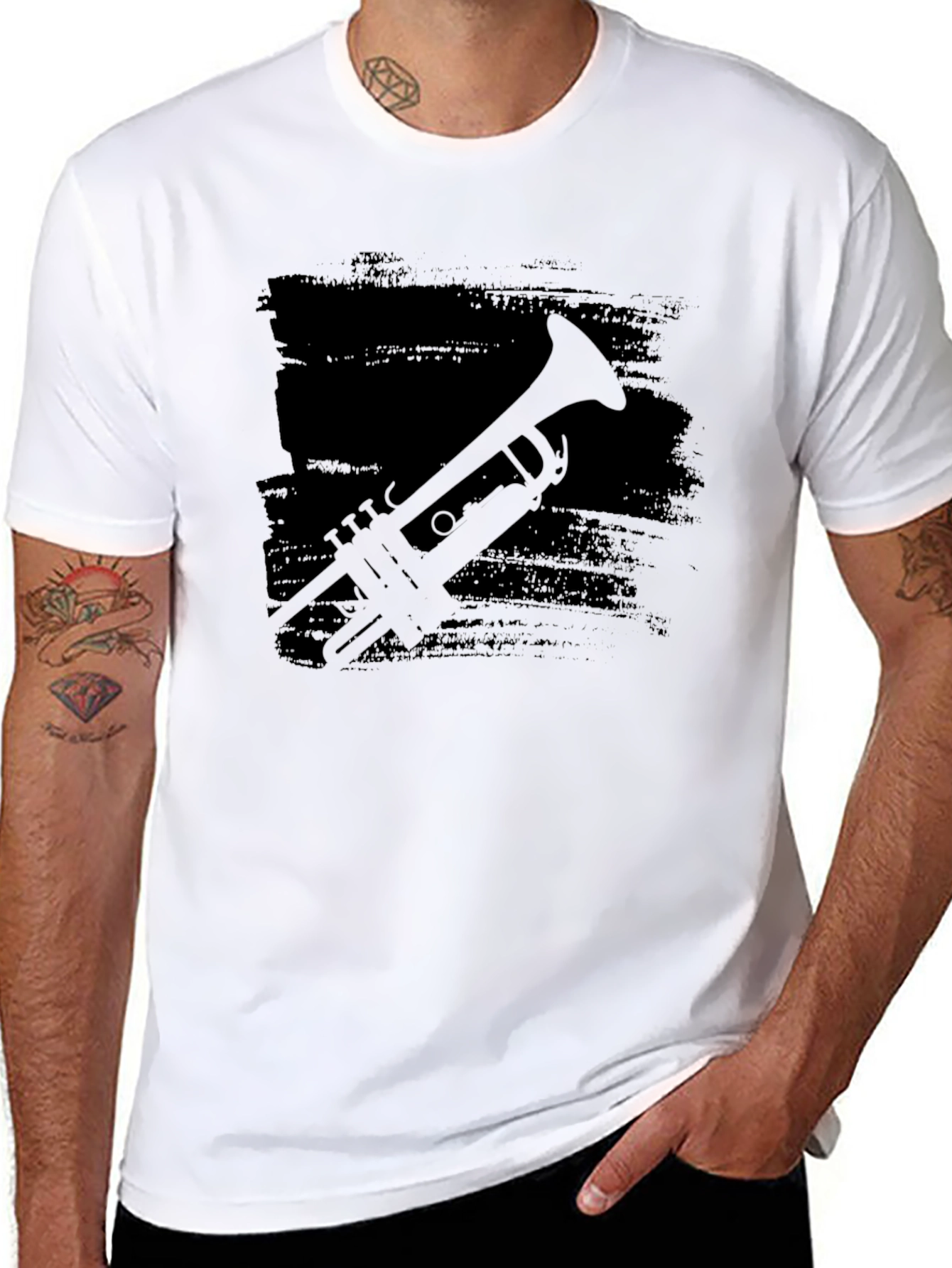 Trumpet Silhouette Black T-Shirt