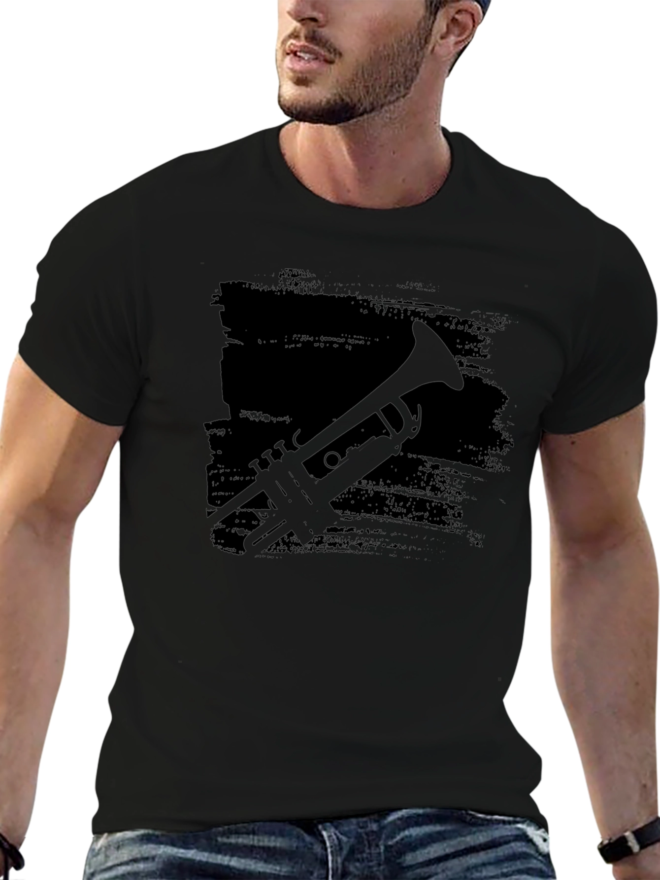 Trumpet Silhouette Black T-Shirt