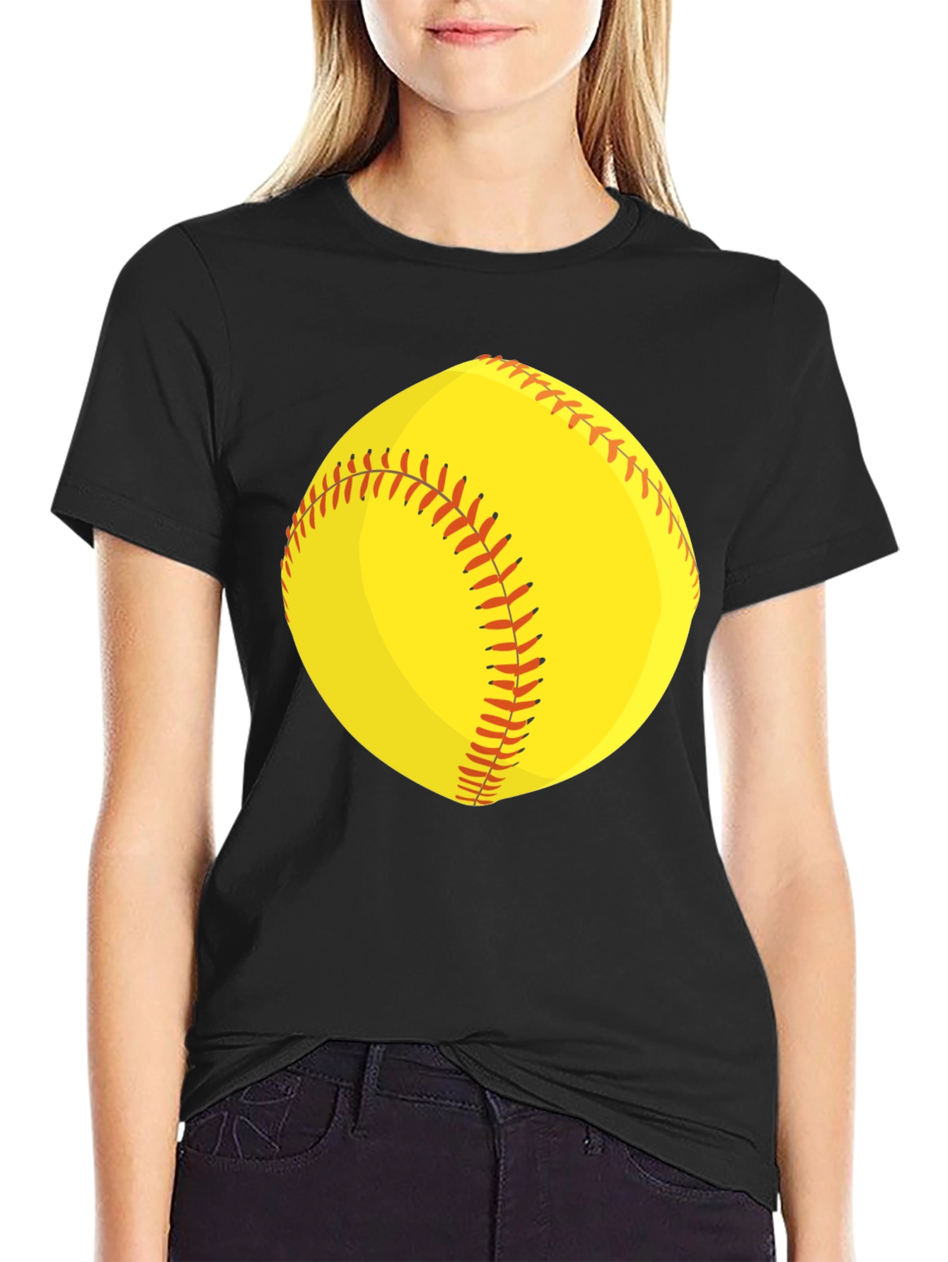 Softball Graphic Tee - Black