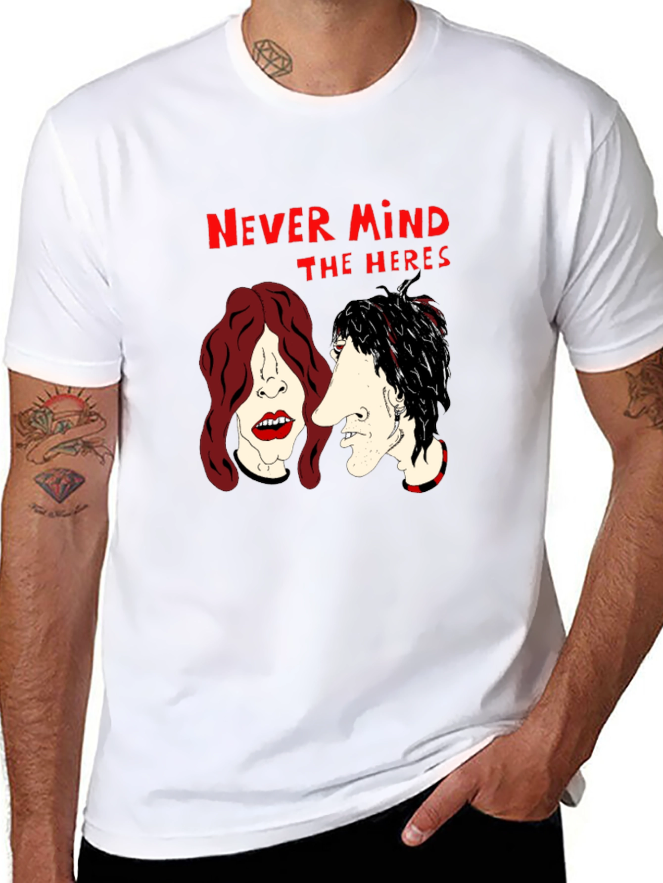 Never Mind the Heres Black Graphic T-Shirt
