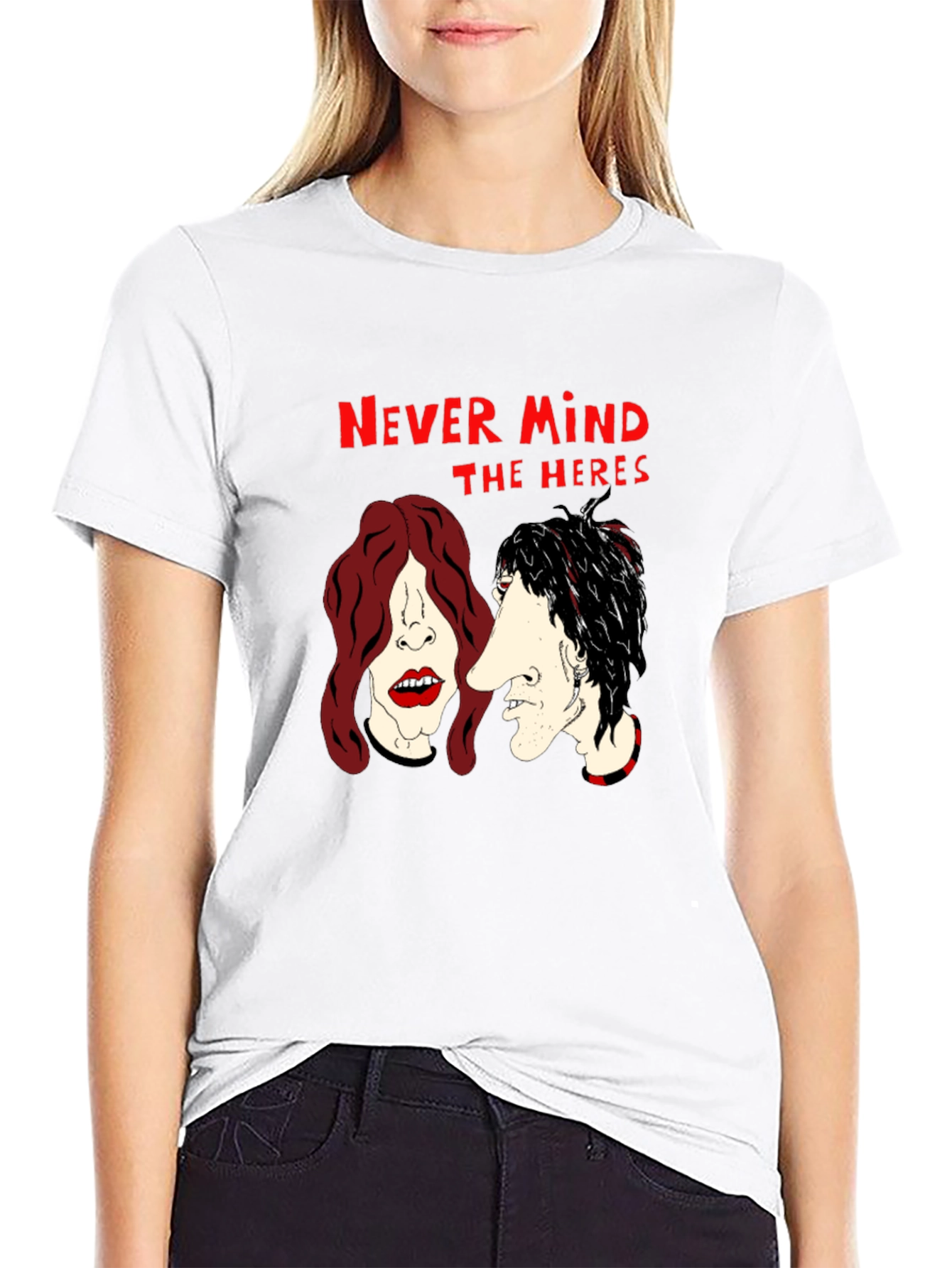 Never Mind the Heres Black Graphic T-Shirt