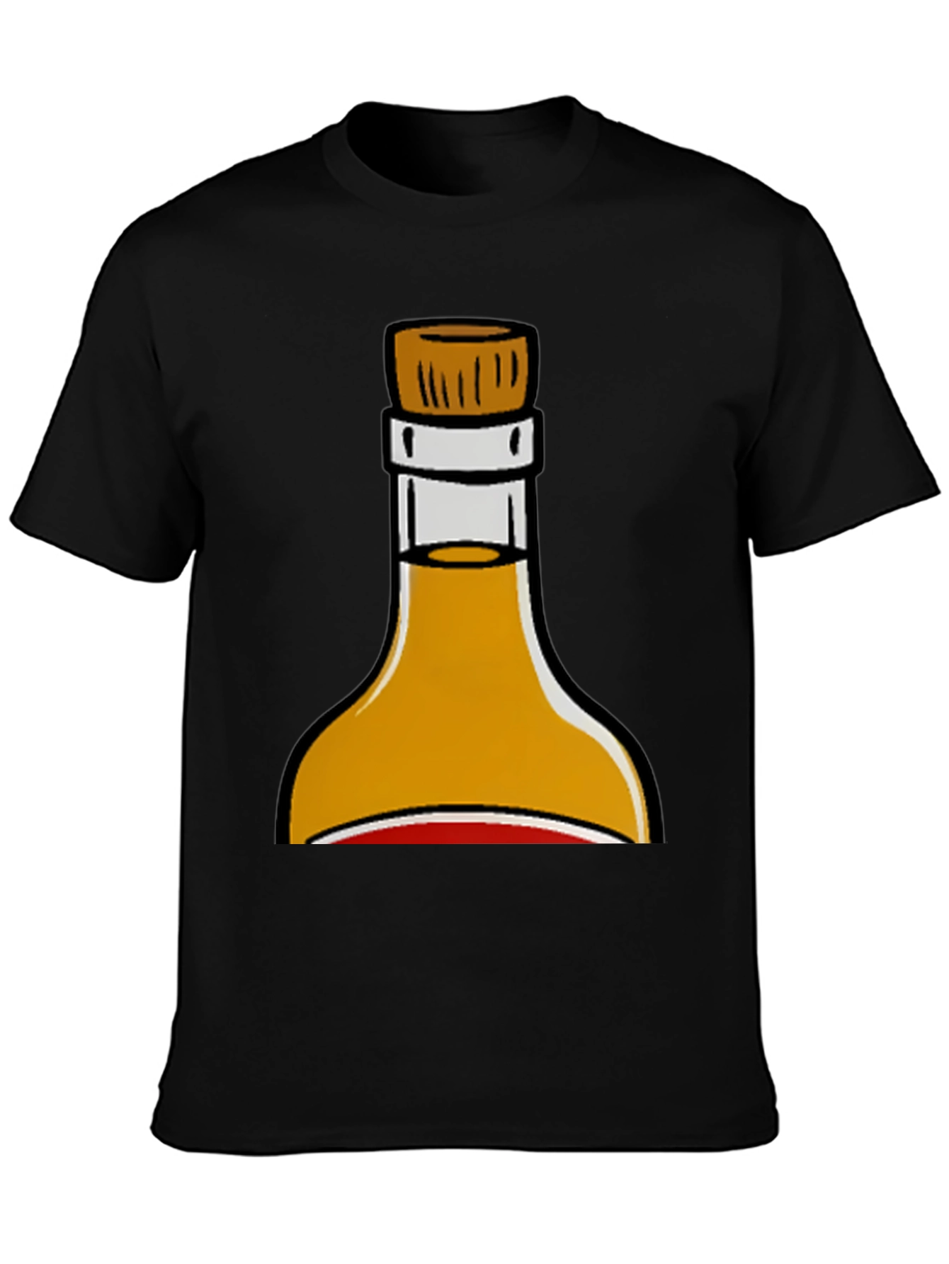 Sauce Bottle Graphic Print Black T-Shirt