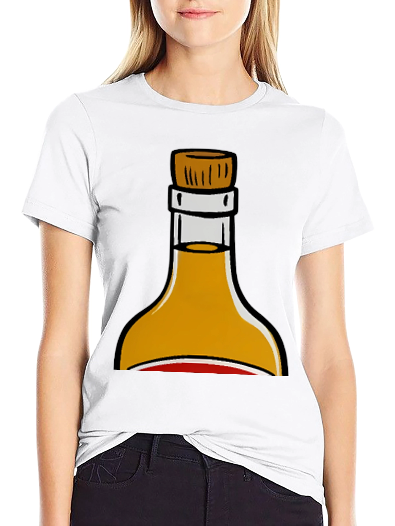 Sauce Bottle Graphic Print Black T-Shirt