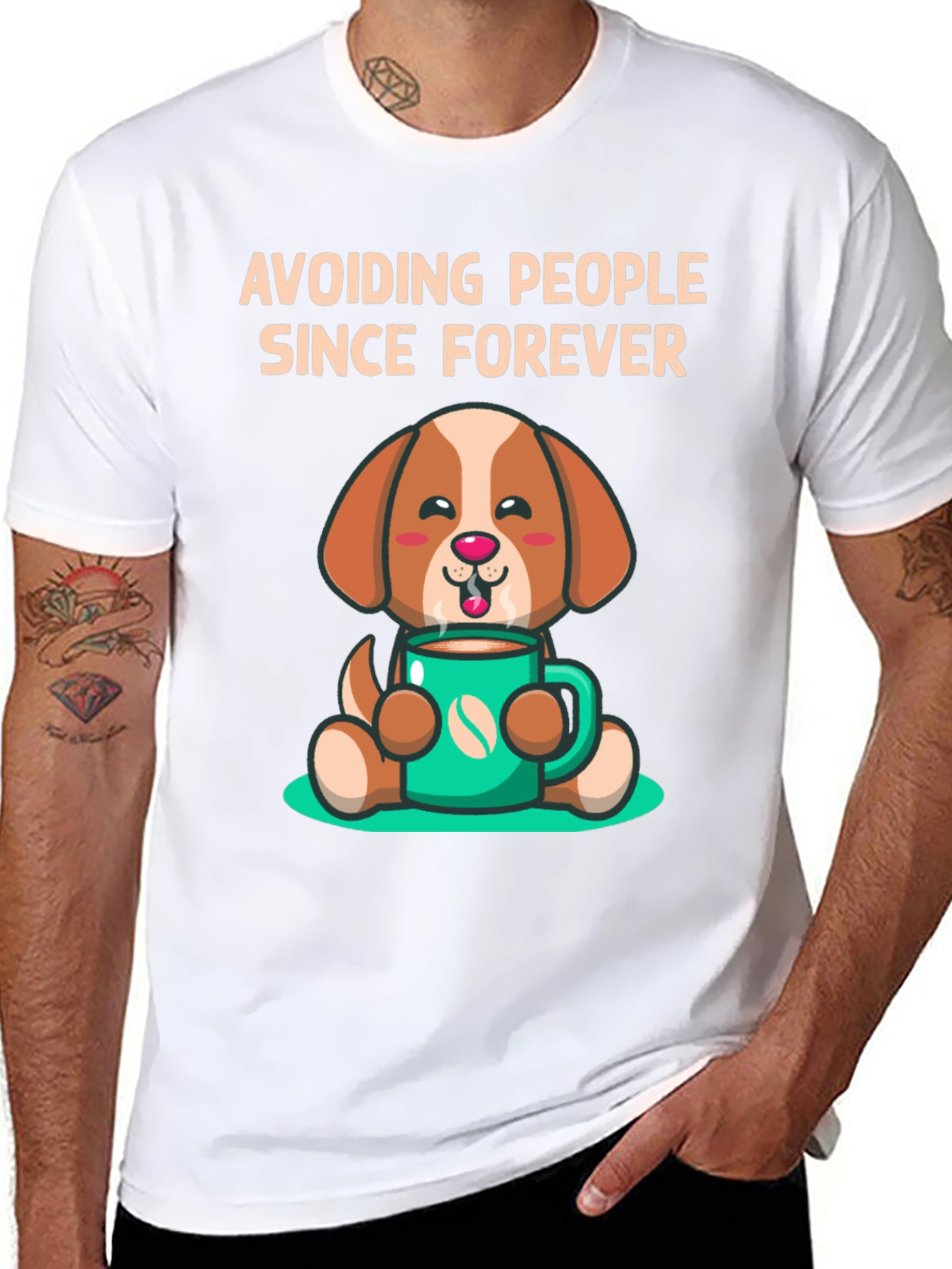 Avoiding People Dog T-Shirt