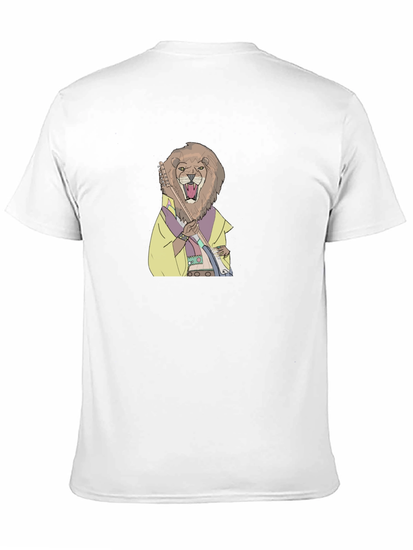 Lion Musician Graphic Print T-Shirt
