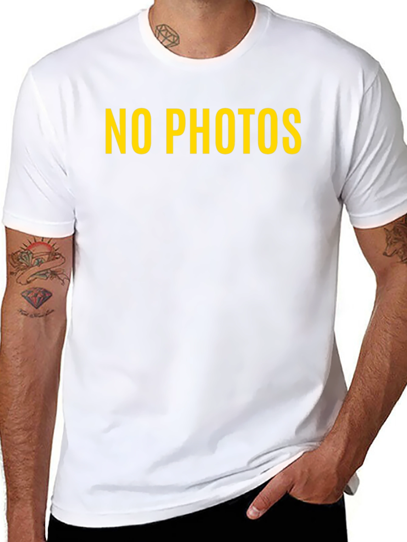 No Photos Graphic Tee - Bold Statement Shirt