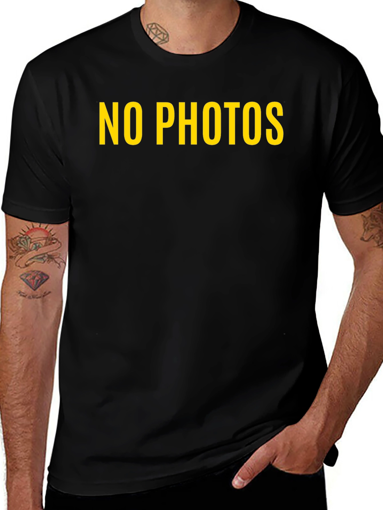 No Photos Graphic Tee - Bold Statement Shirt