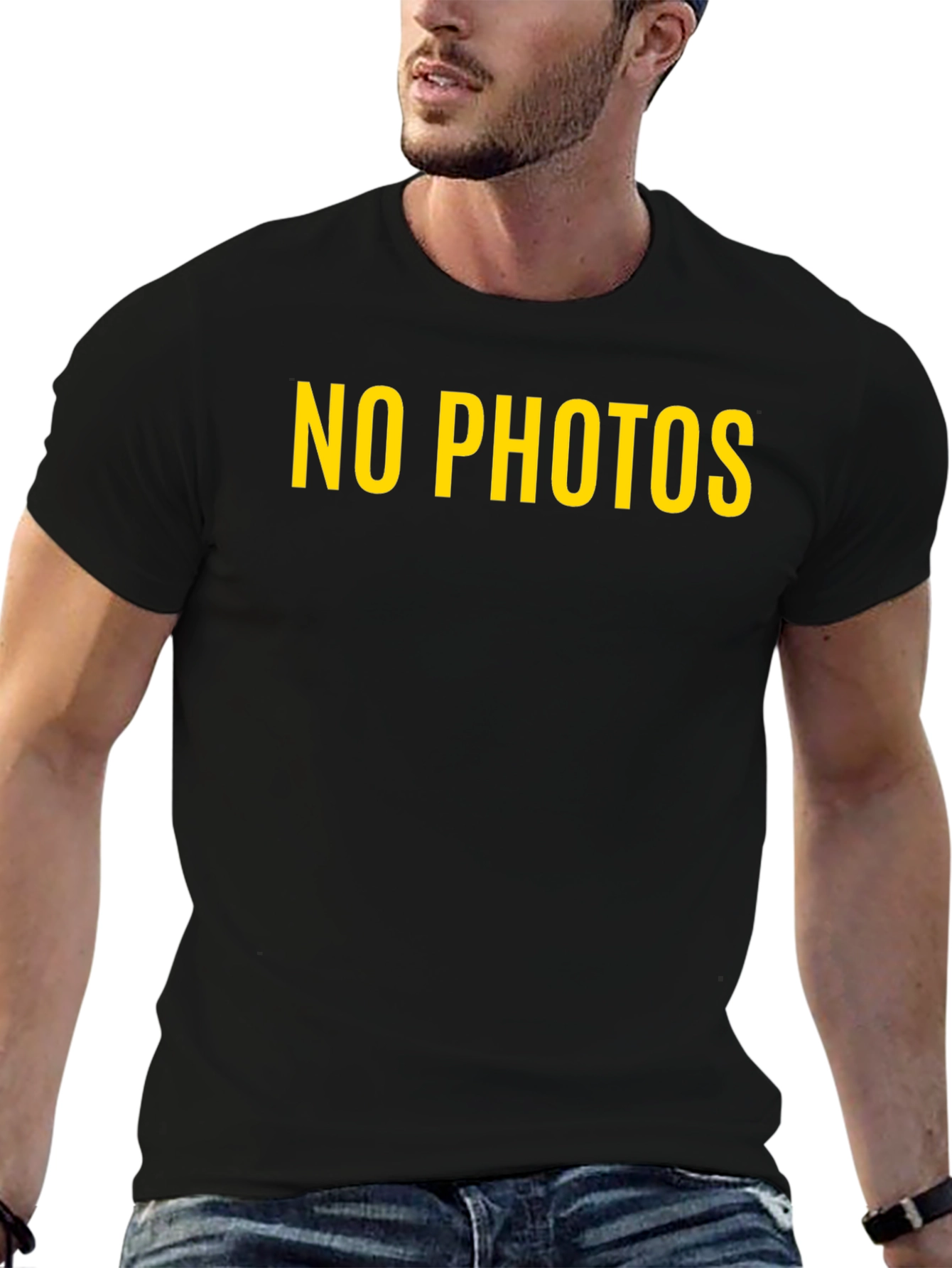 No Photos Graphic Tee - Bold Statement Shirt