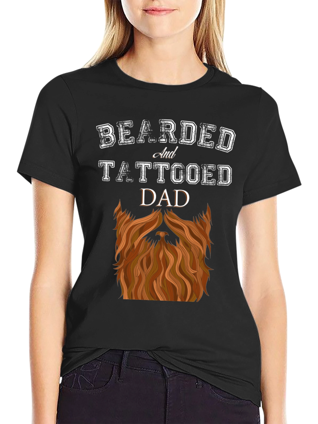 Bearded and Tattooed Dad Graphic T-Shirt