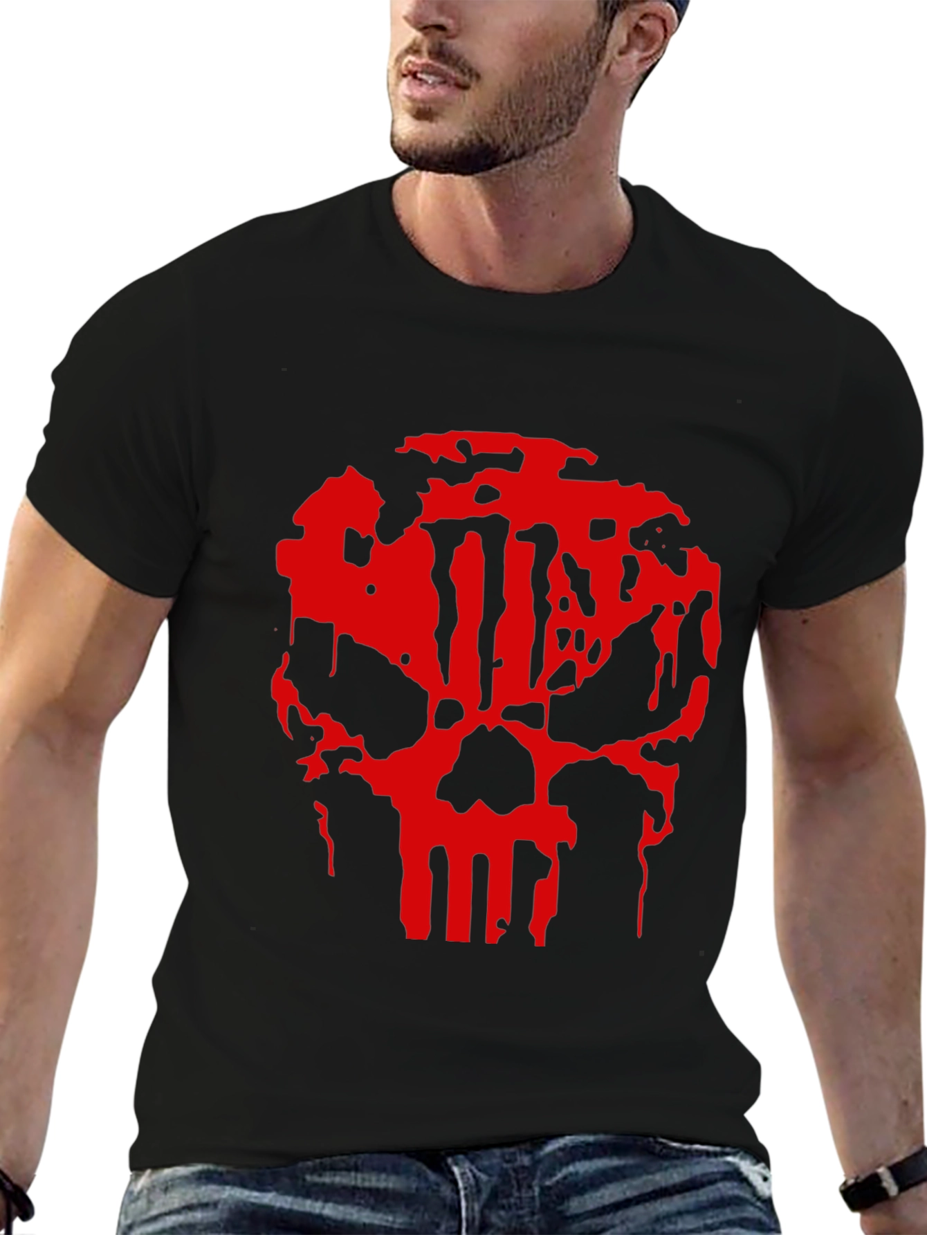 Punisher Skull Graphic Black T-Shirt