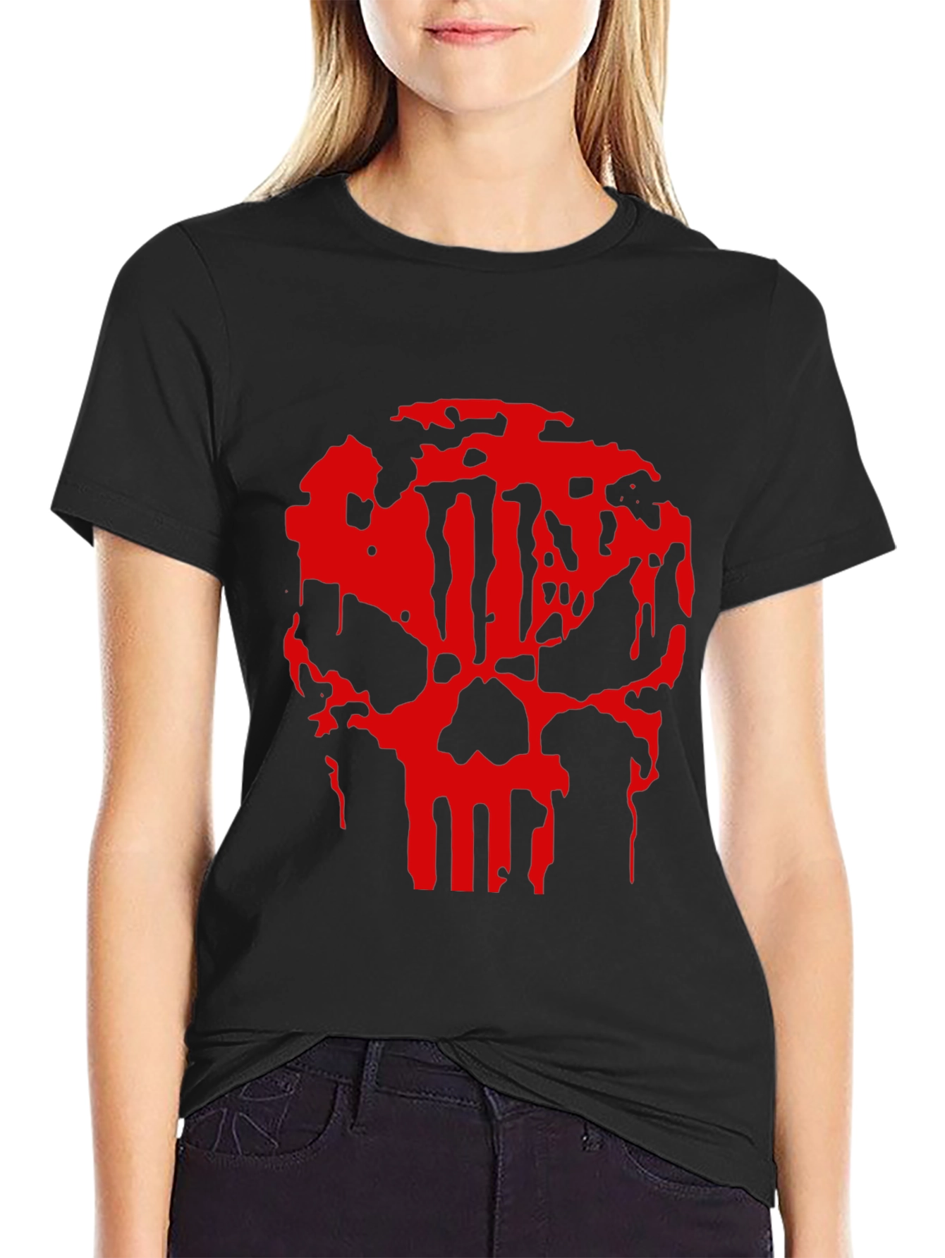 Punisher Skull Graphic Black T-Shirt