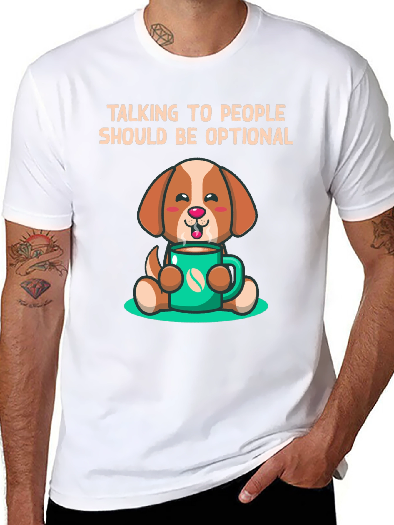 Cute Dog Coffee Lover T-Shirt