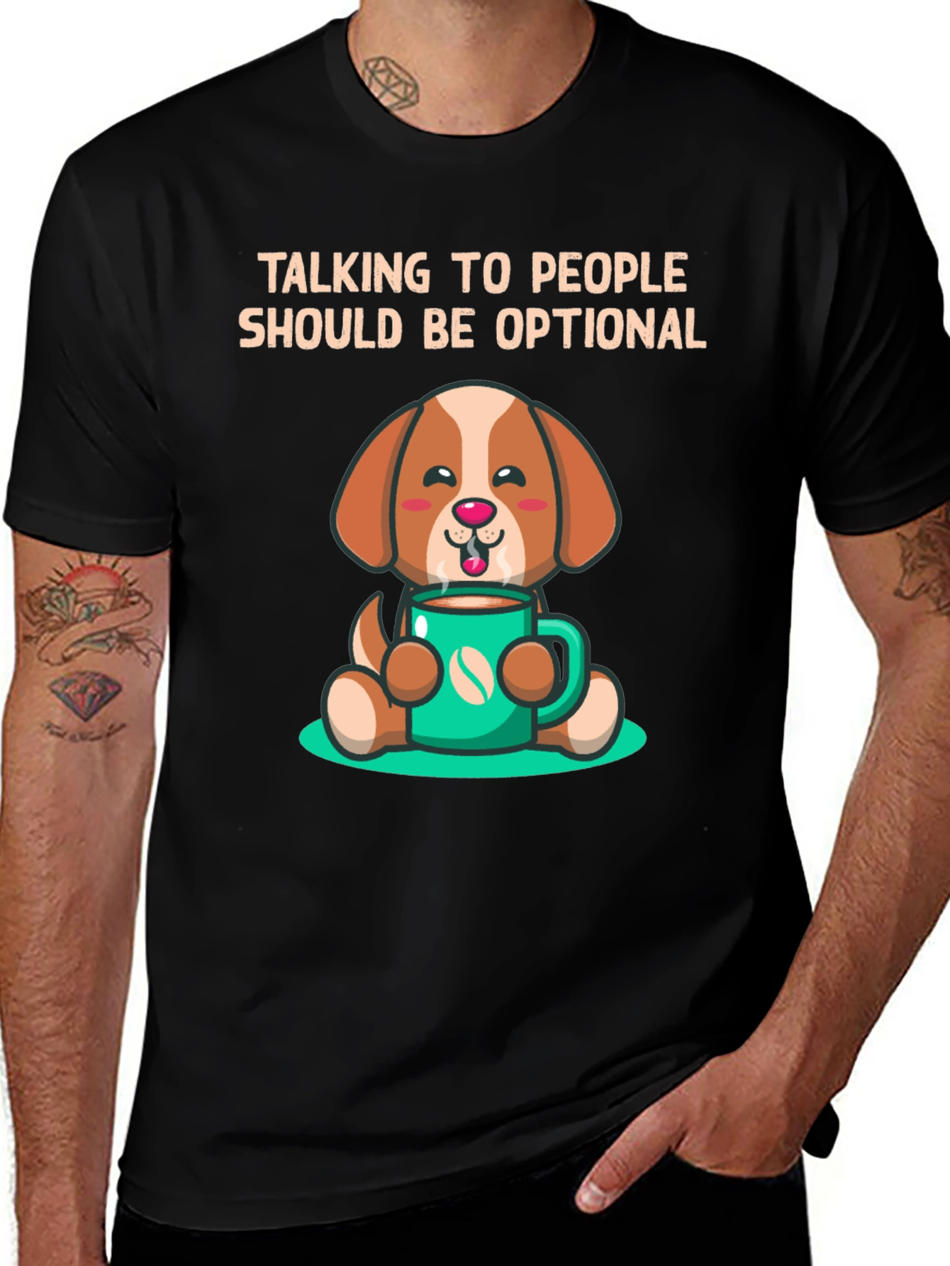 Cute Dog Coffee Lover T-Shirt