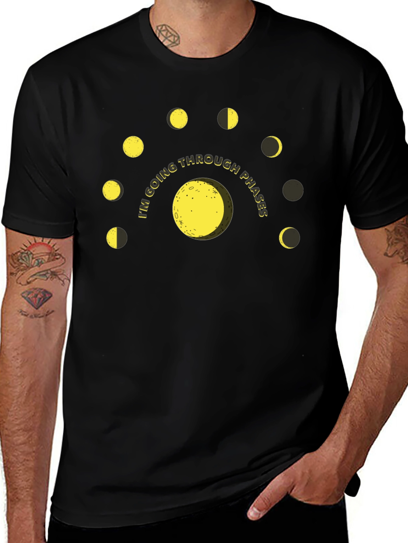 Lunar Phases Graphic T-Shirt - Going Through Phases