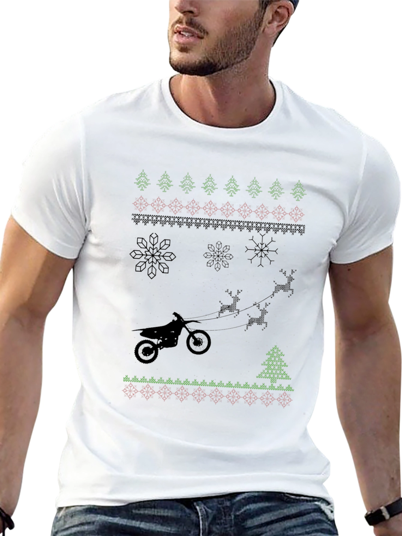 Motorcycle Christmas Ugly Sweater T-Shirt