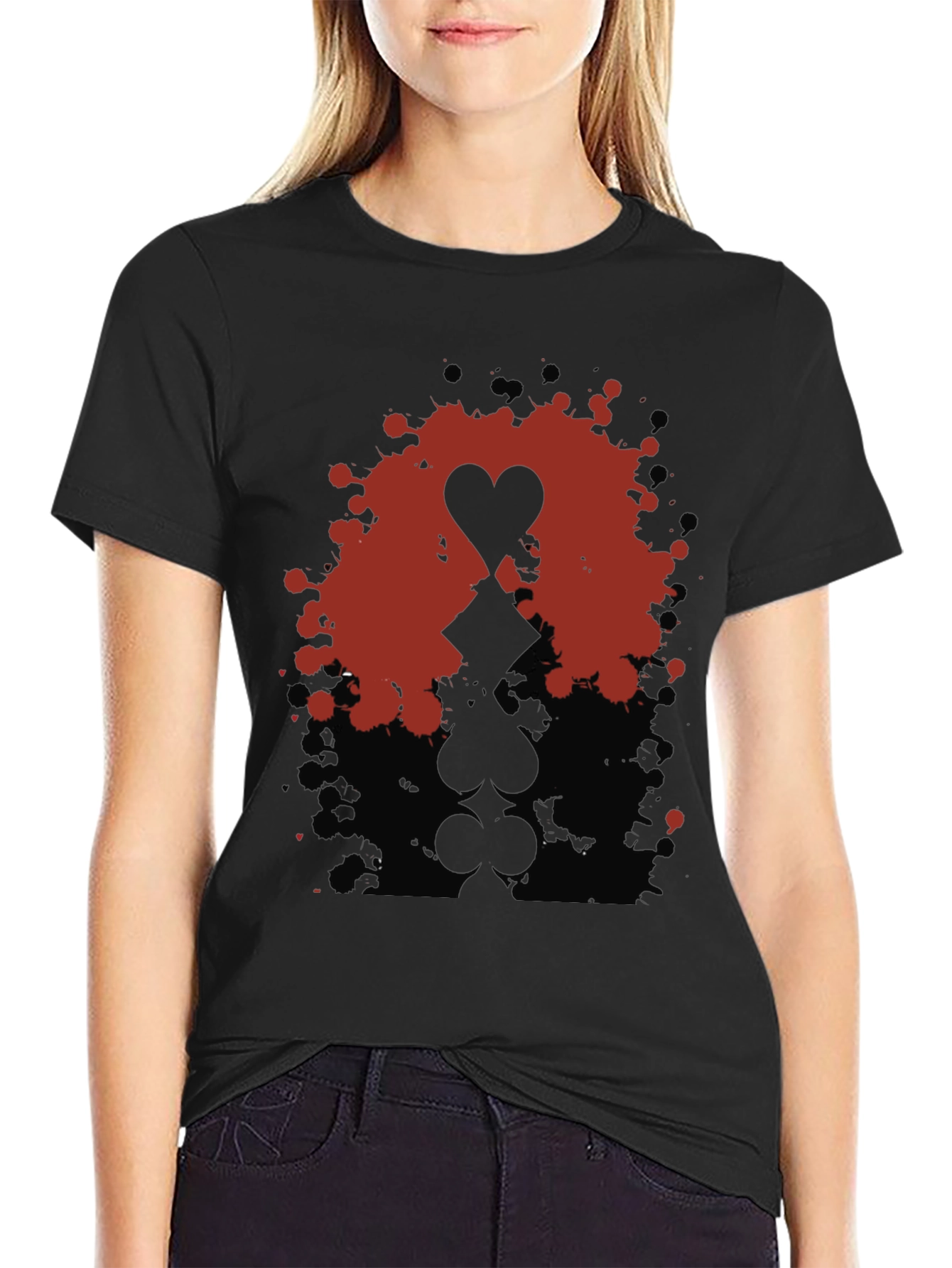 Queen of Hearts T-Shirt - Unique Playing Card Design