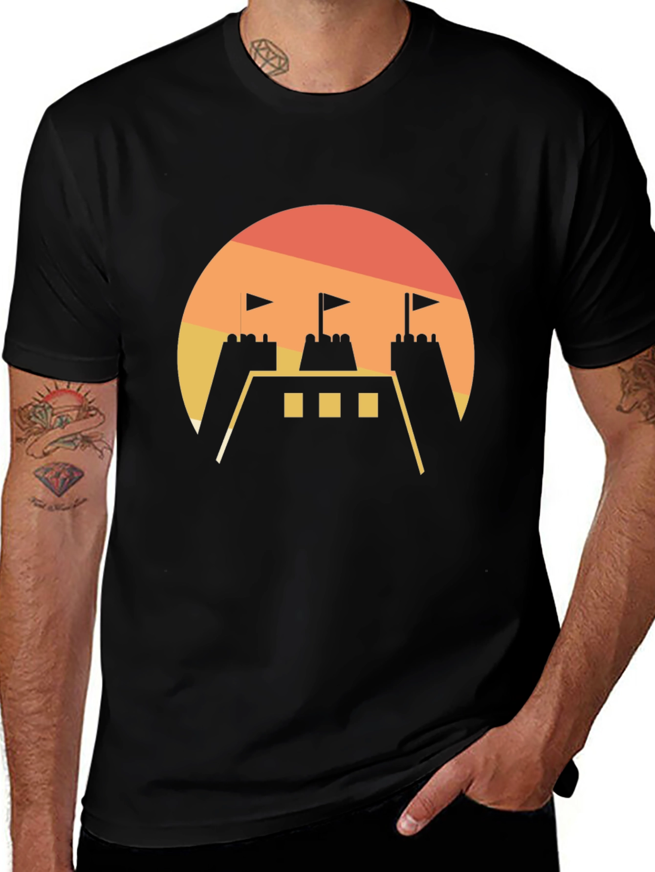 Sunset Castle Graphic Tee - Modern Style