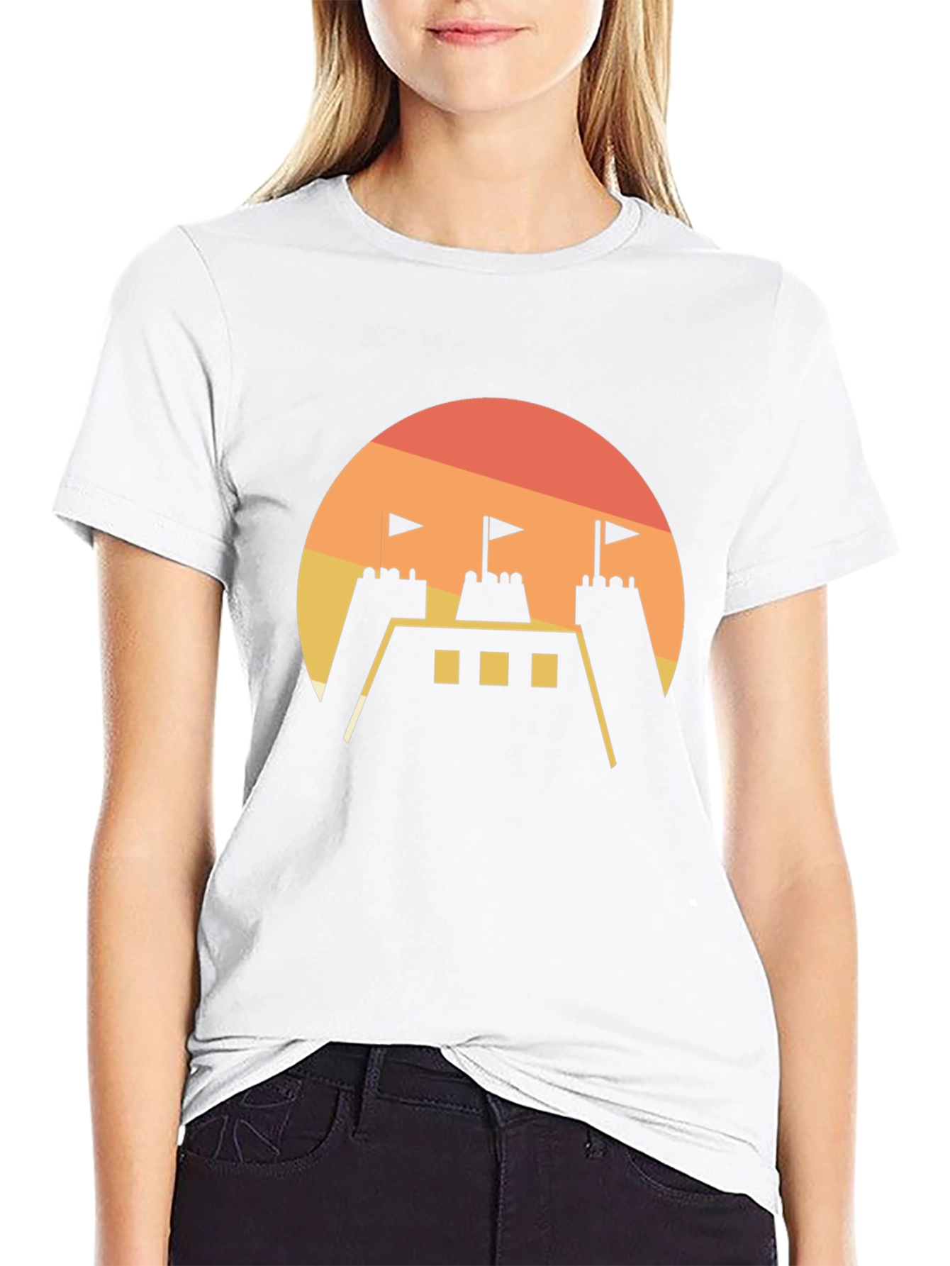 Sunset Castle Graphic Tee - Modern Style