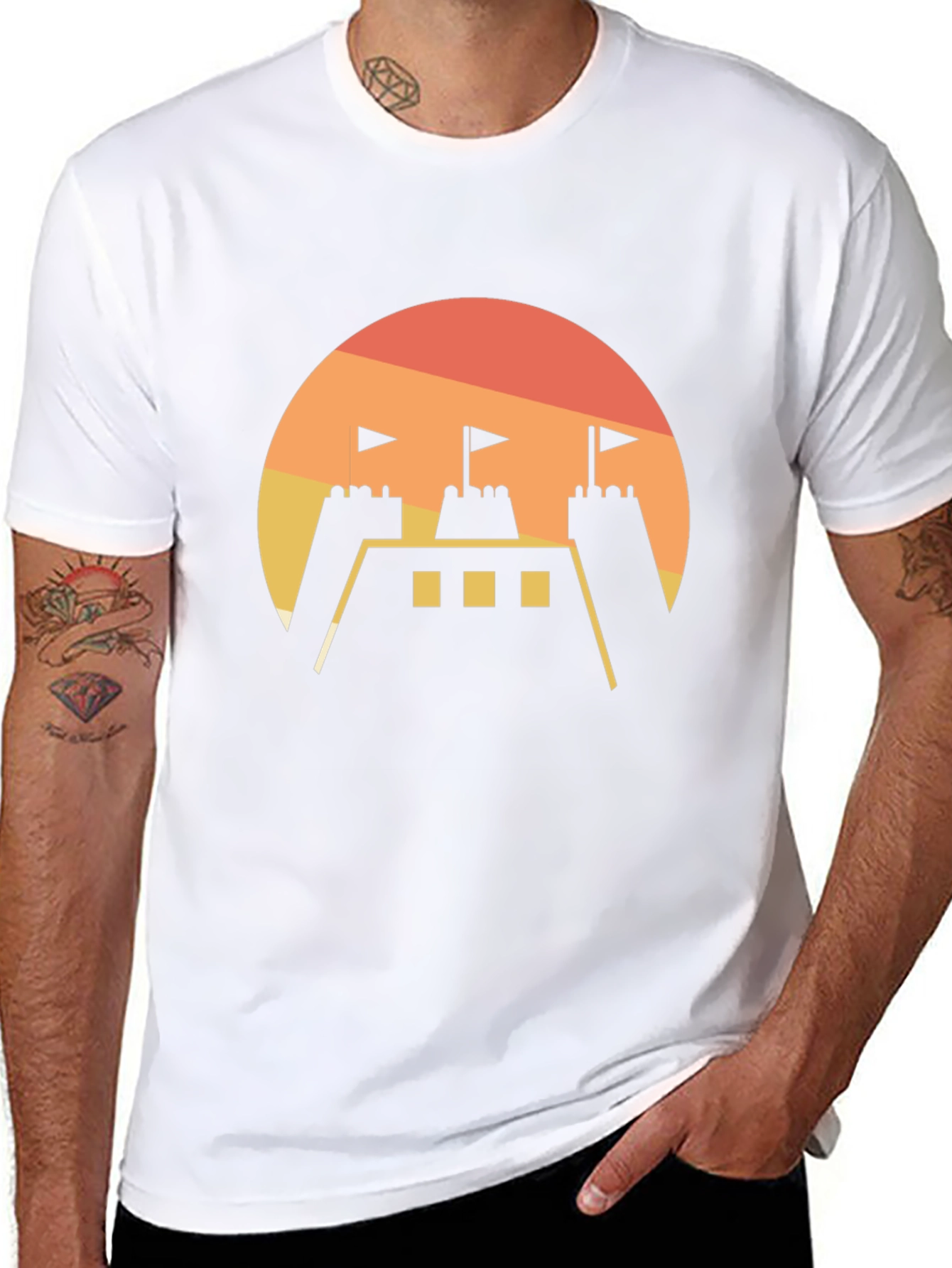 Sunset Castle Graphic Tee - Modern Style