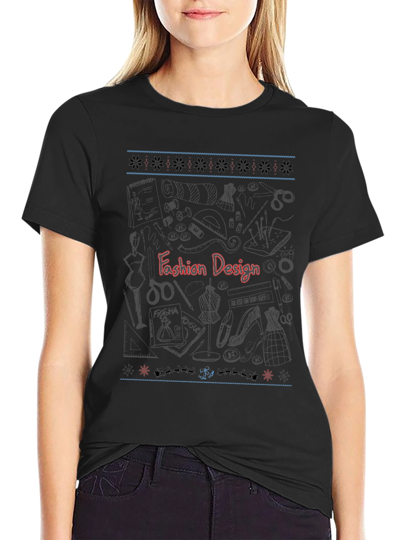 Fashion Design Black T-Shirt