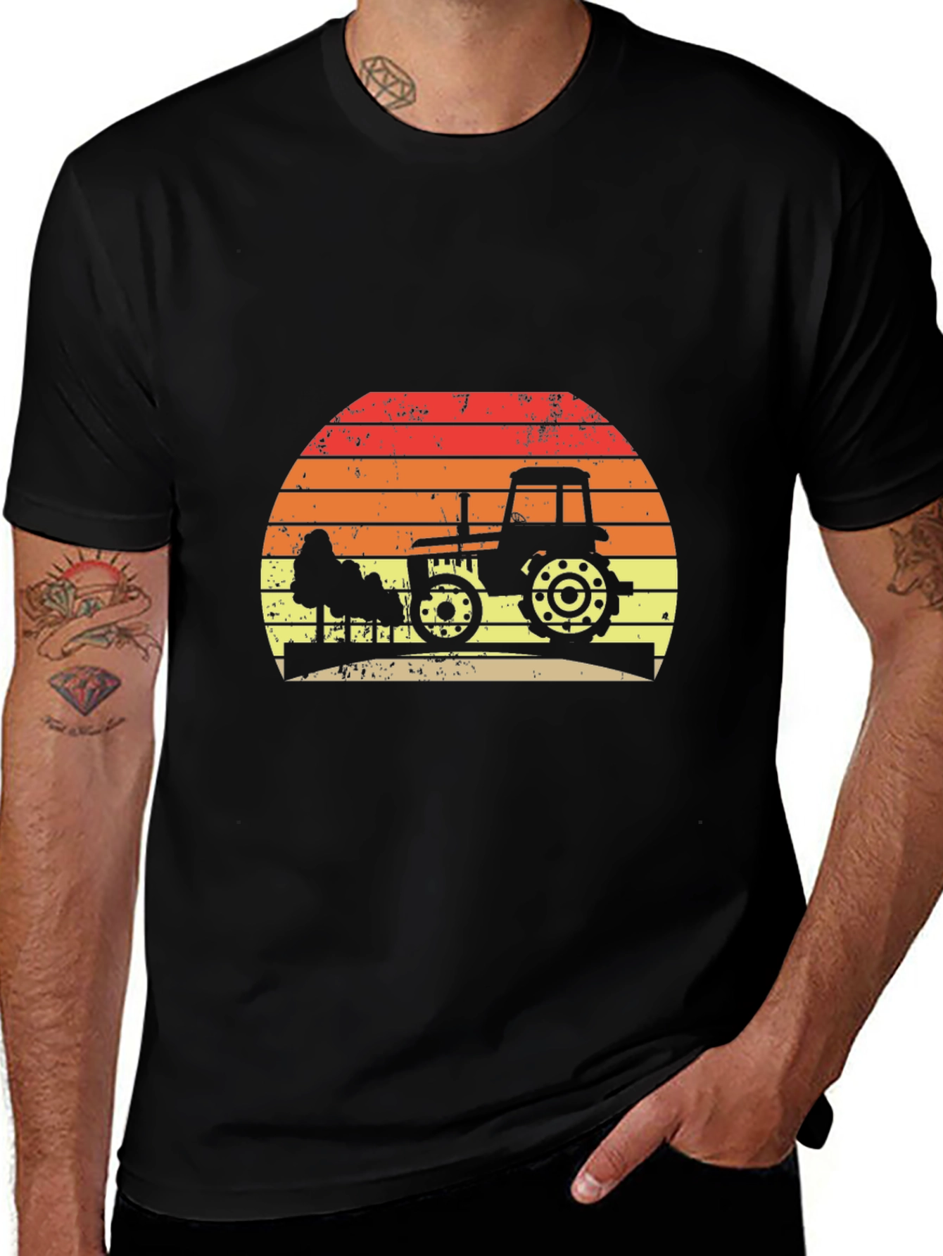 Tractor Sunset Graphic Tee - Farm Life