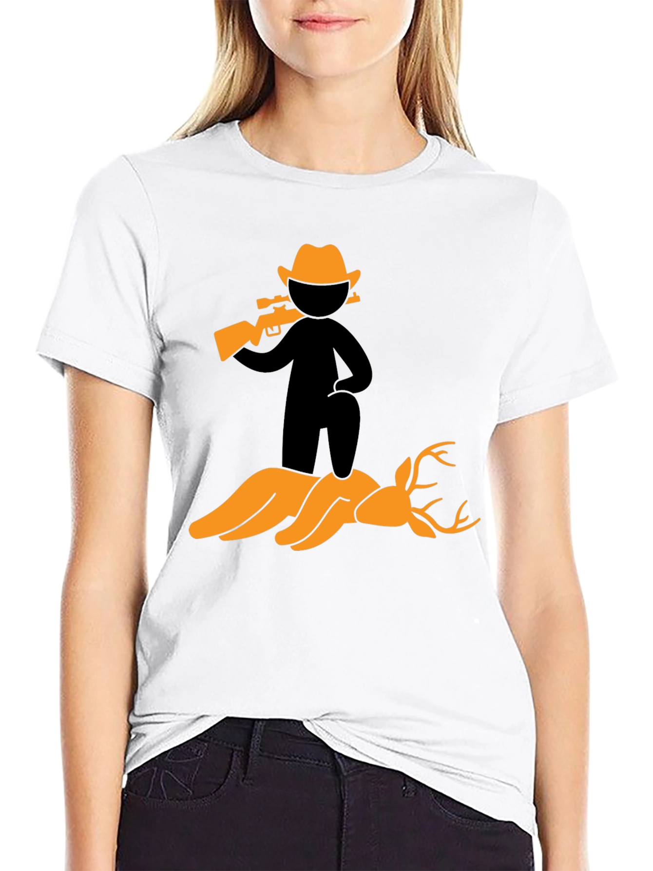 Hunter and Deer Graphic Tee - Bold Statement Shirt