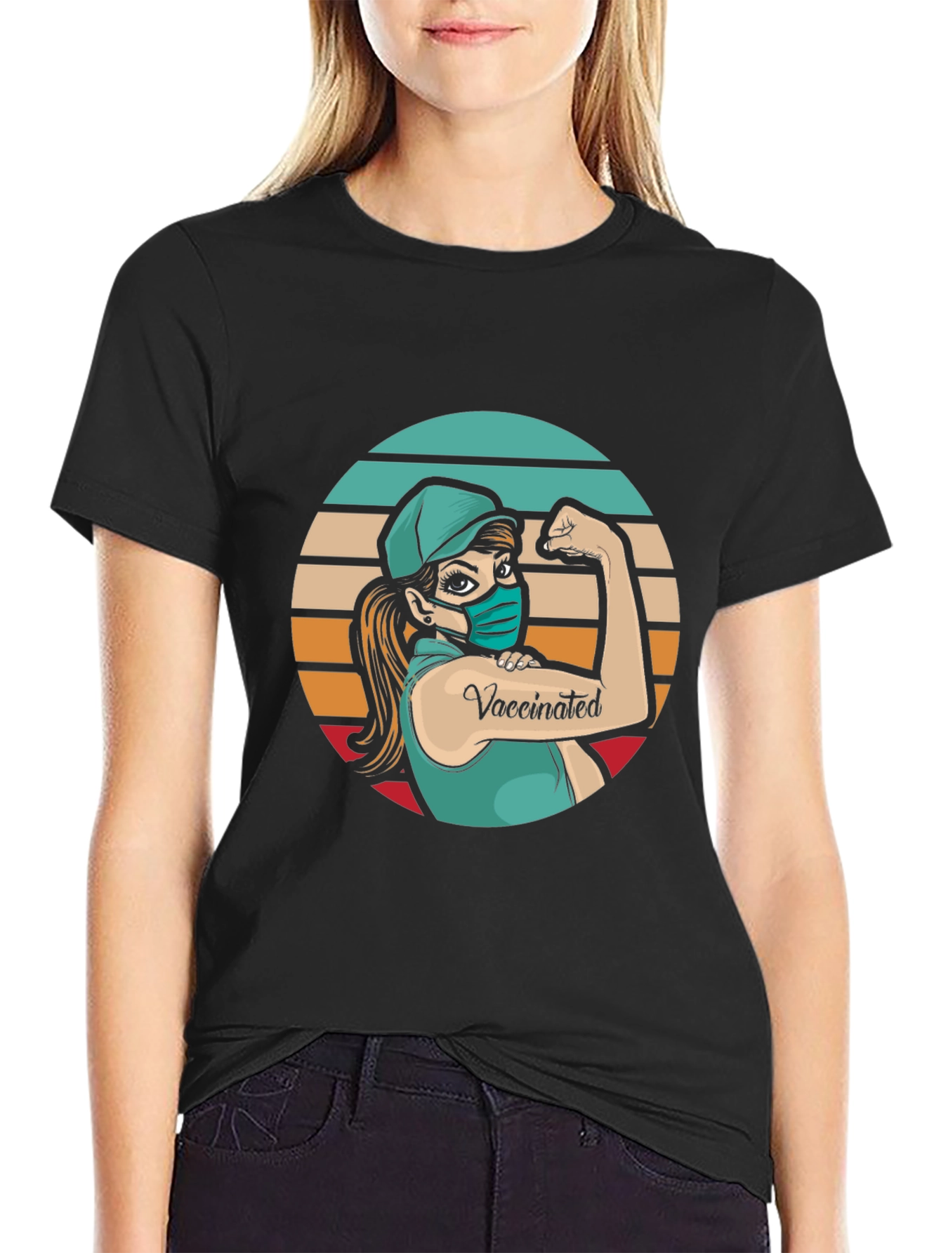 Vaccinated Woman Power T-Shirt