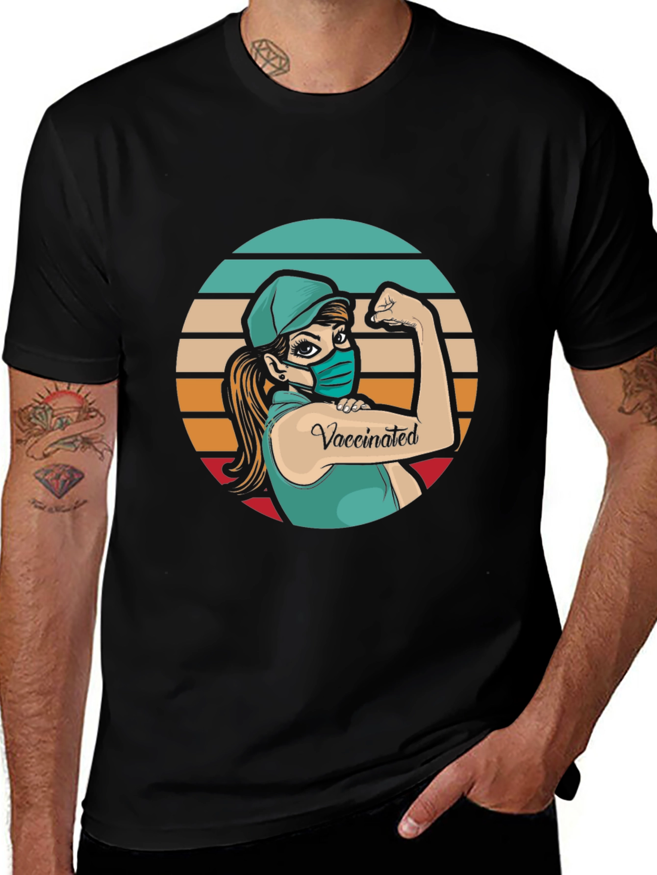 Vaccinated Woman Power T-Shirt