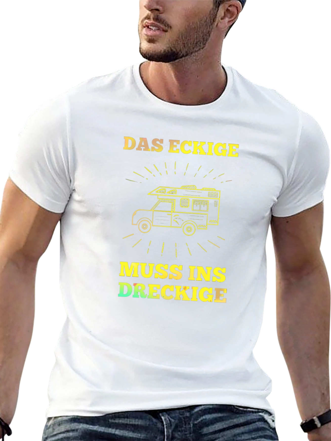 Das Eckige Camper Van T-Shirt - Adventure Awaits!