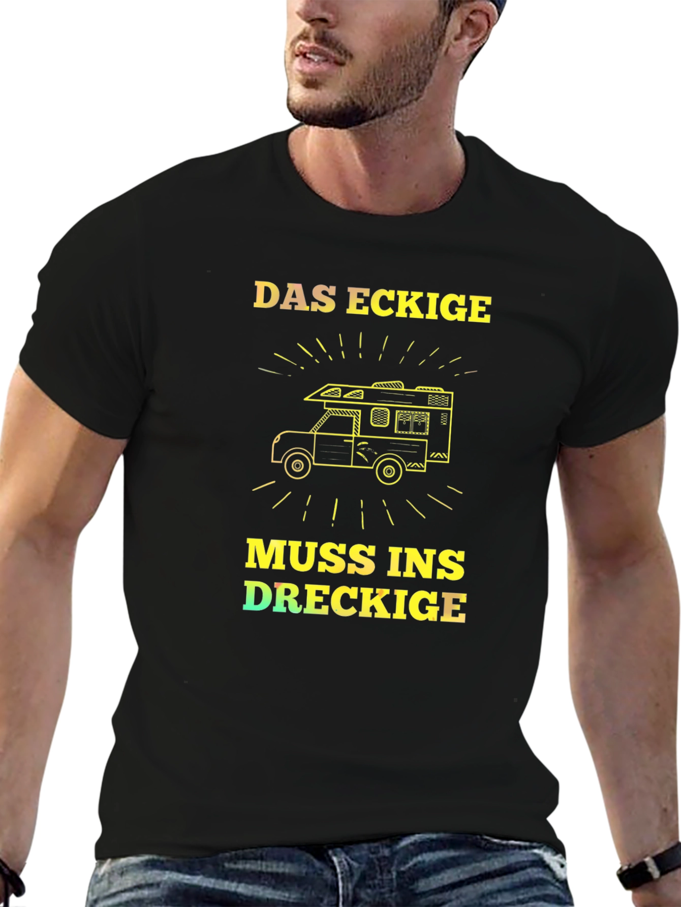 Das Eckige Camper Van T-Shirt - Adventure Awaits!
