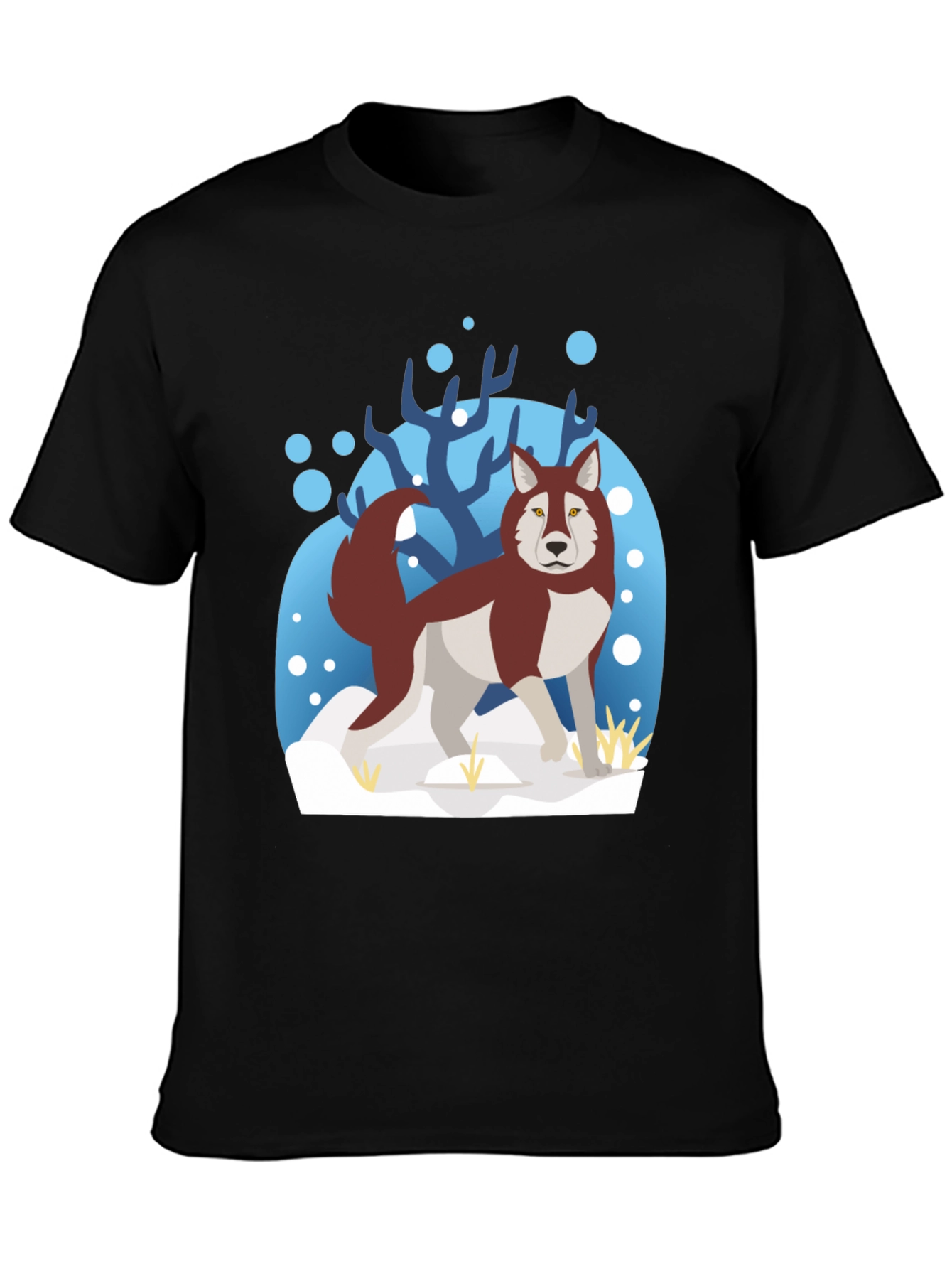 Husky Winter Scene Graphic Tee