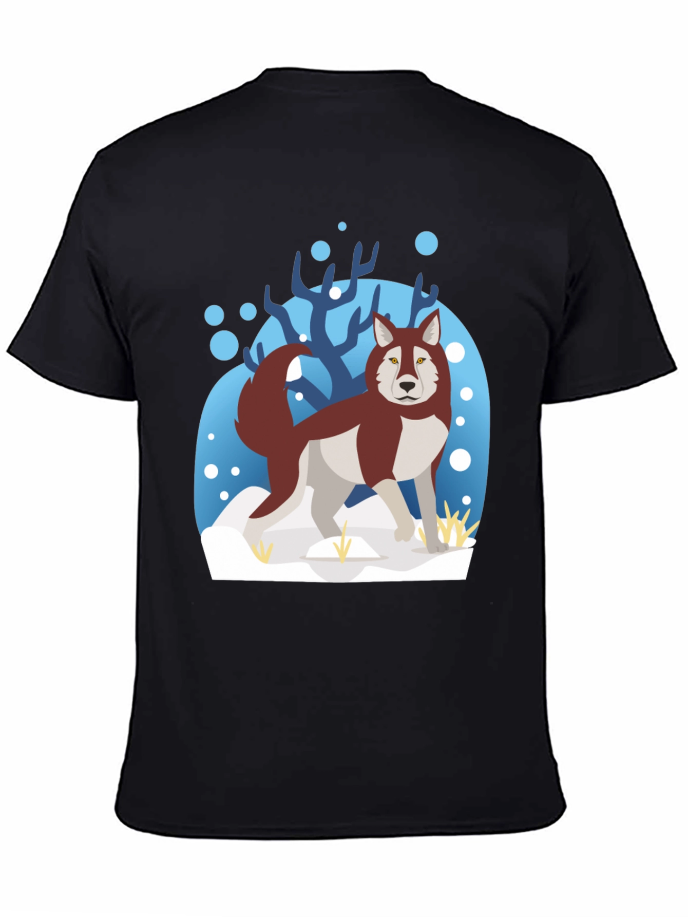 Husky Winter Scene Graphic Tee