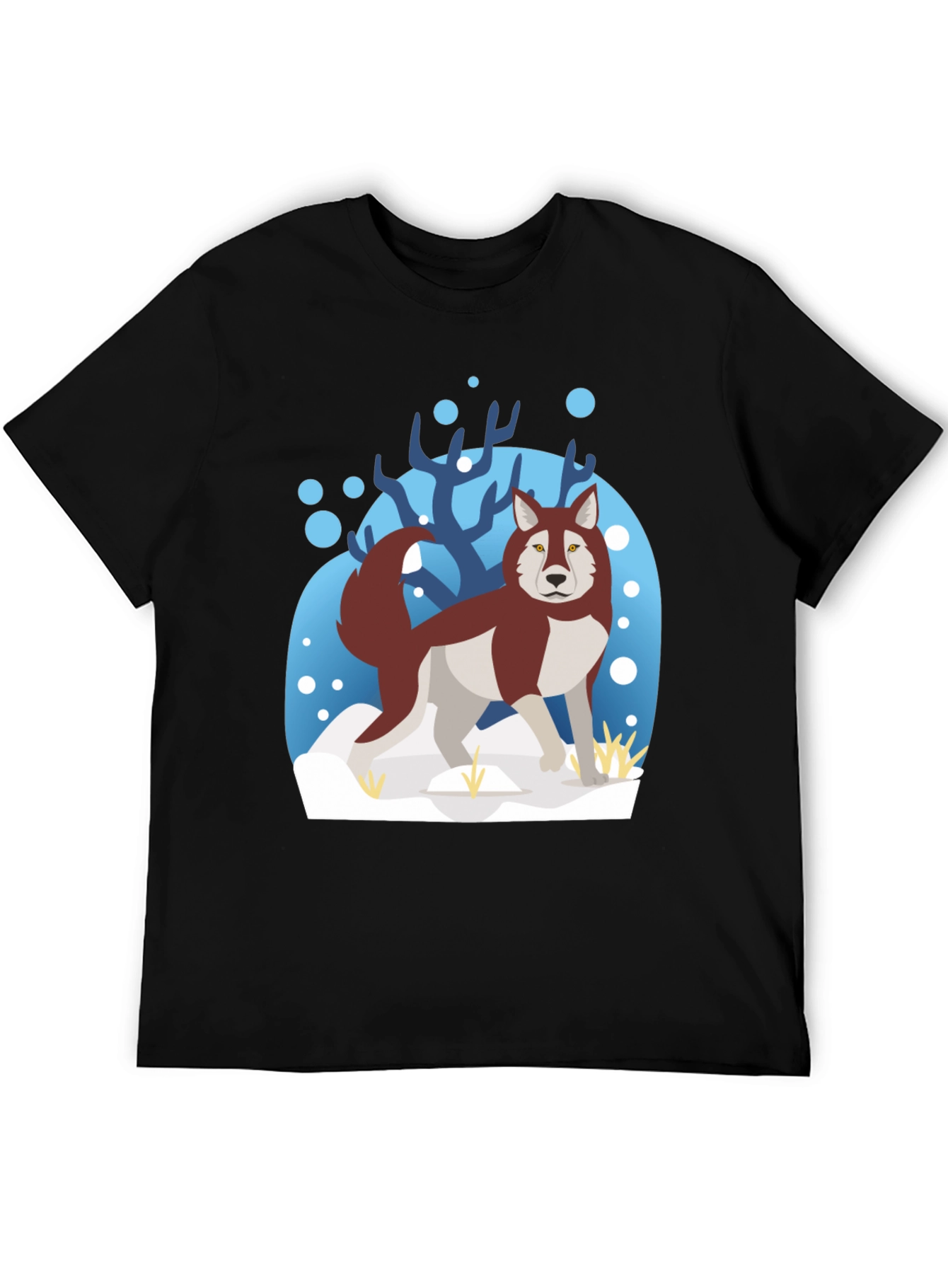 Husky Winter Scene Graphic Tee