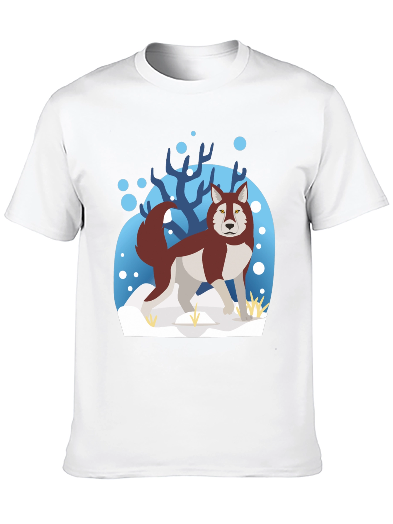 Husky Winter Scene Graphic Tee