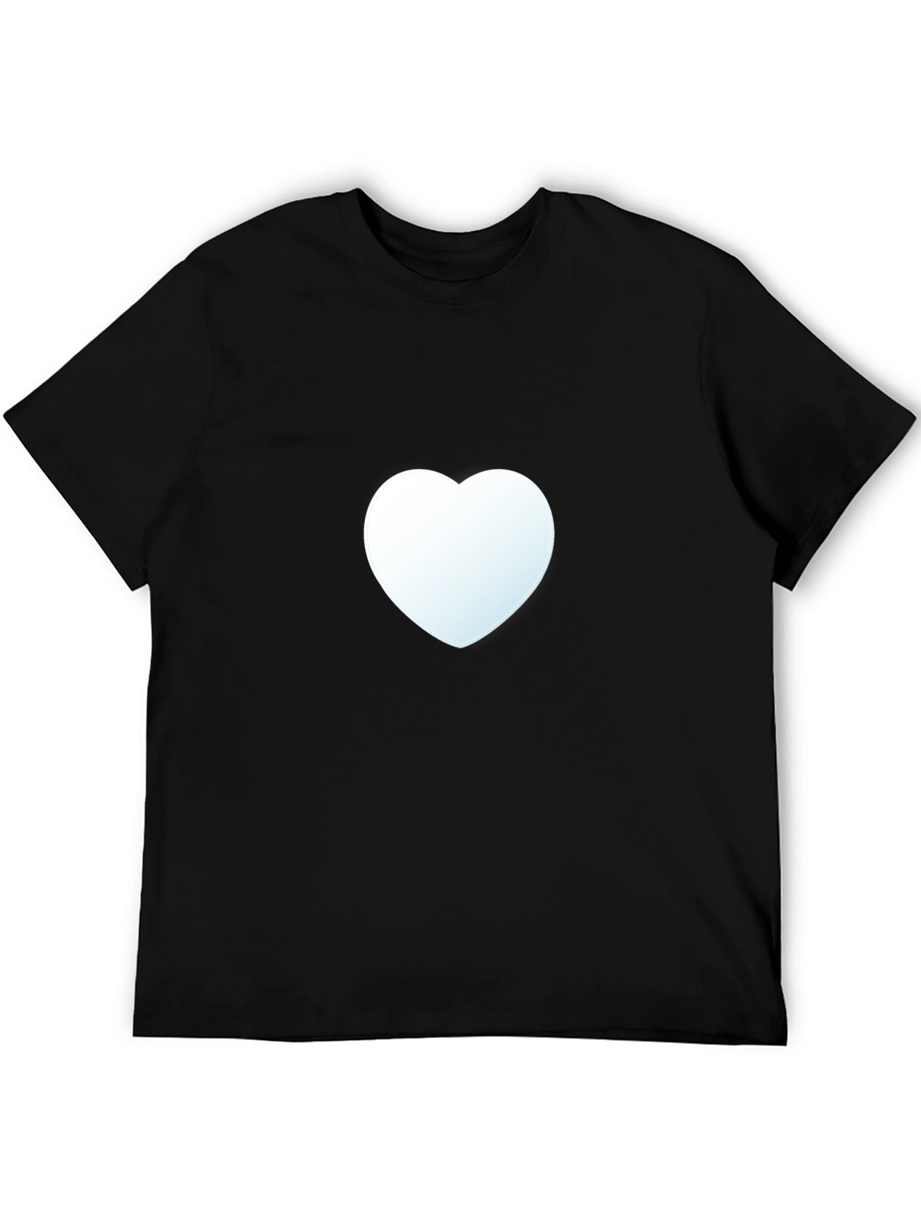 Heart Graphic Tee - Black Cotton Casual Shirt