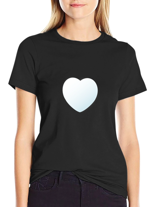 Heart Graphic Tee - Black Cotton Casual Shirt
