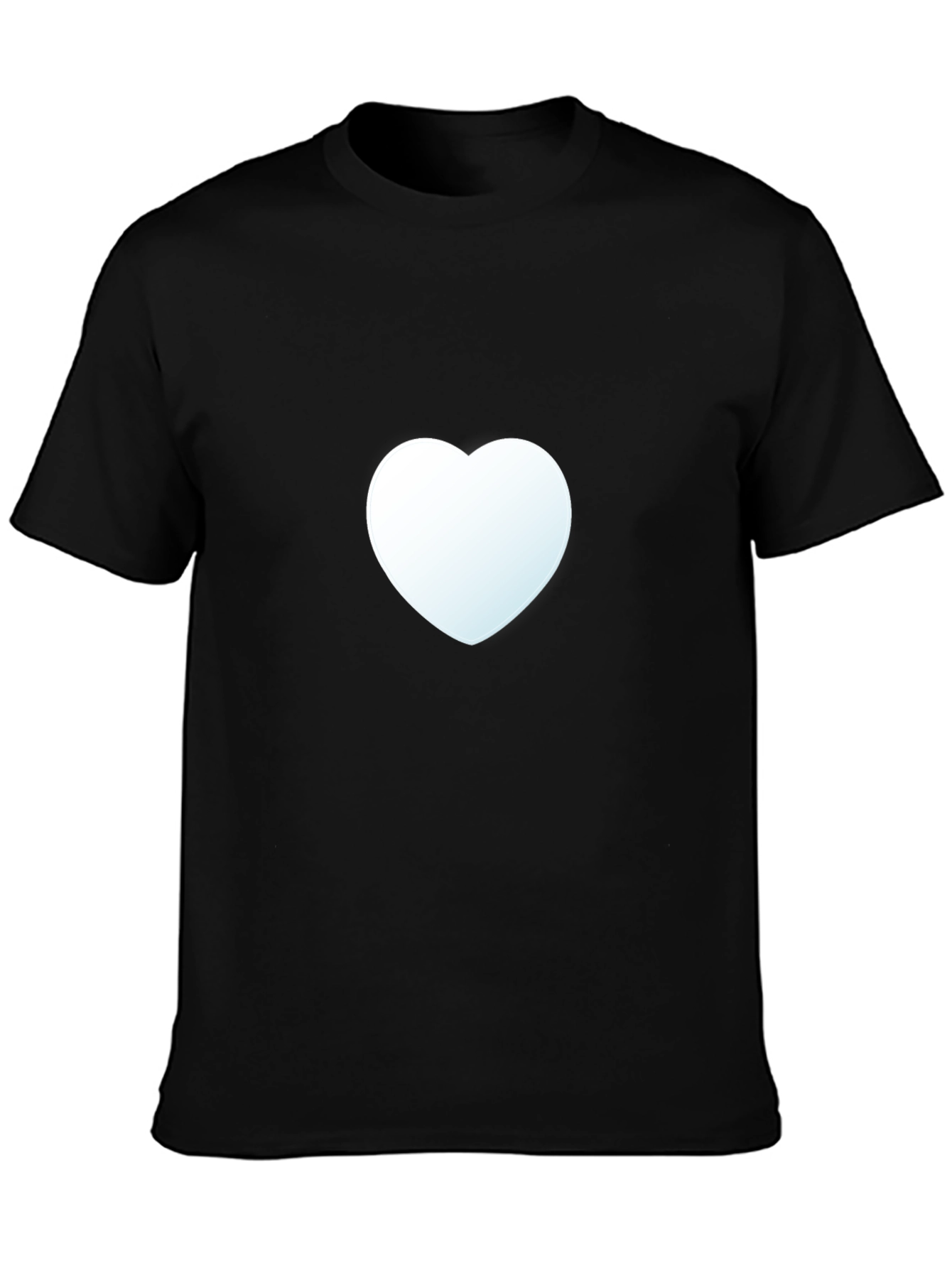 Heart Graphic Tee - Black Cotton Casual Shirt