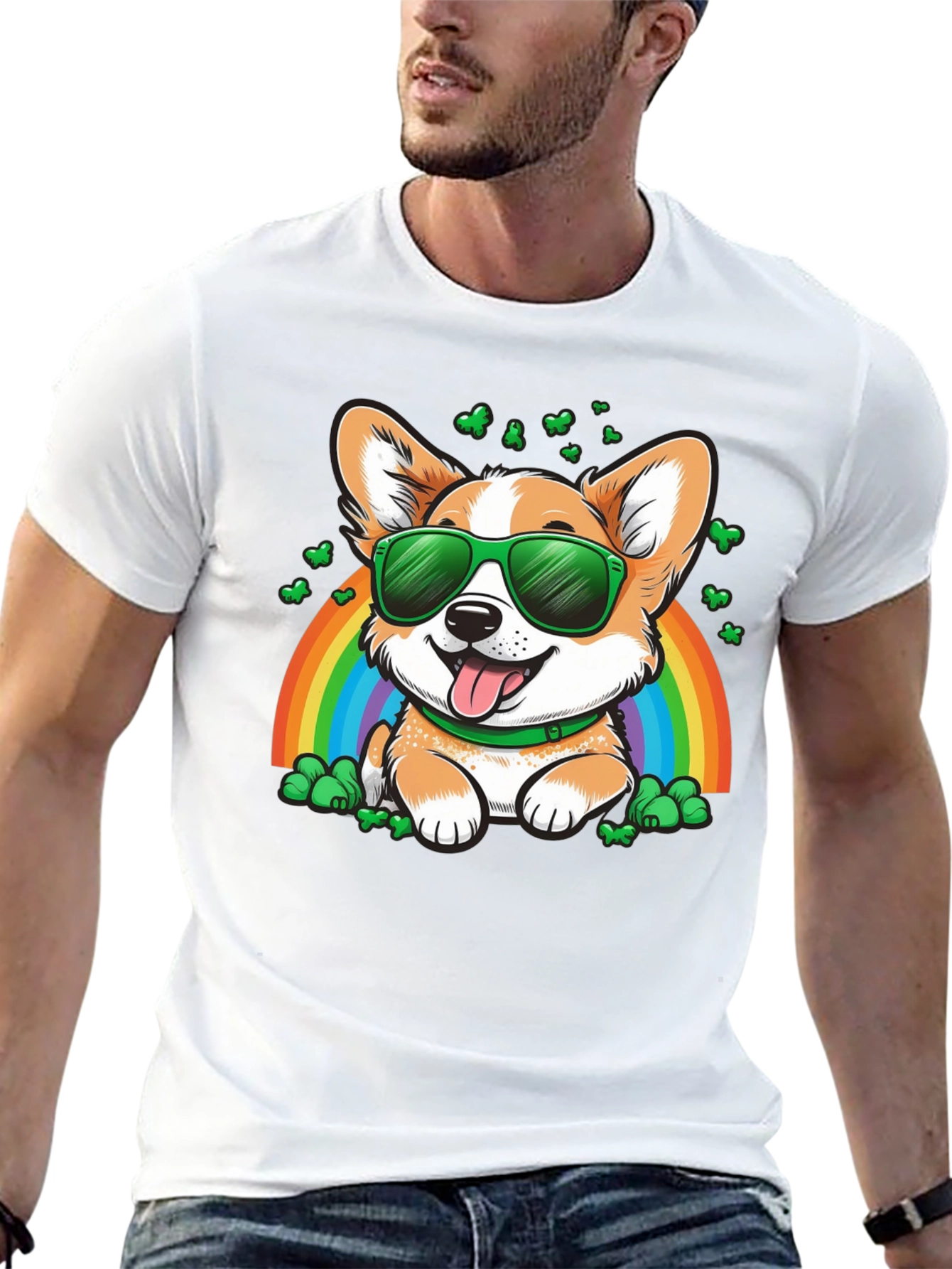 Corgi Rainbow St. Patricks Day T-Shirt