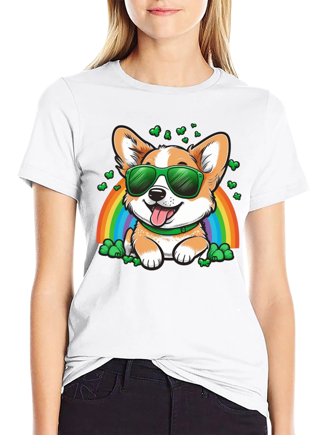 Corgi Rainbow St. Patricks Day T-Shirt