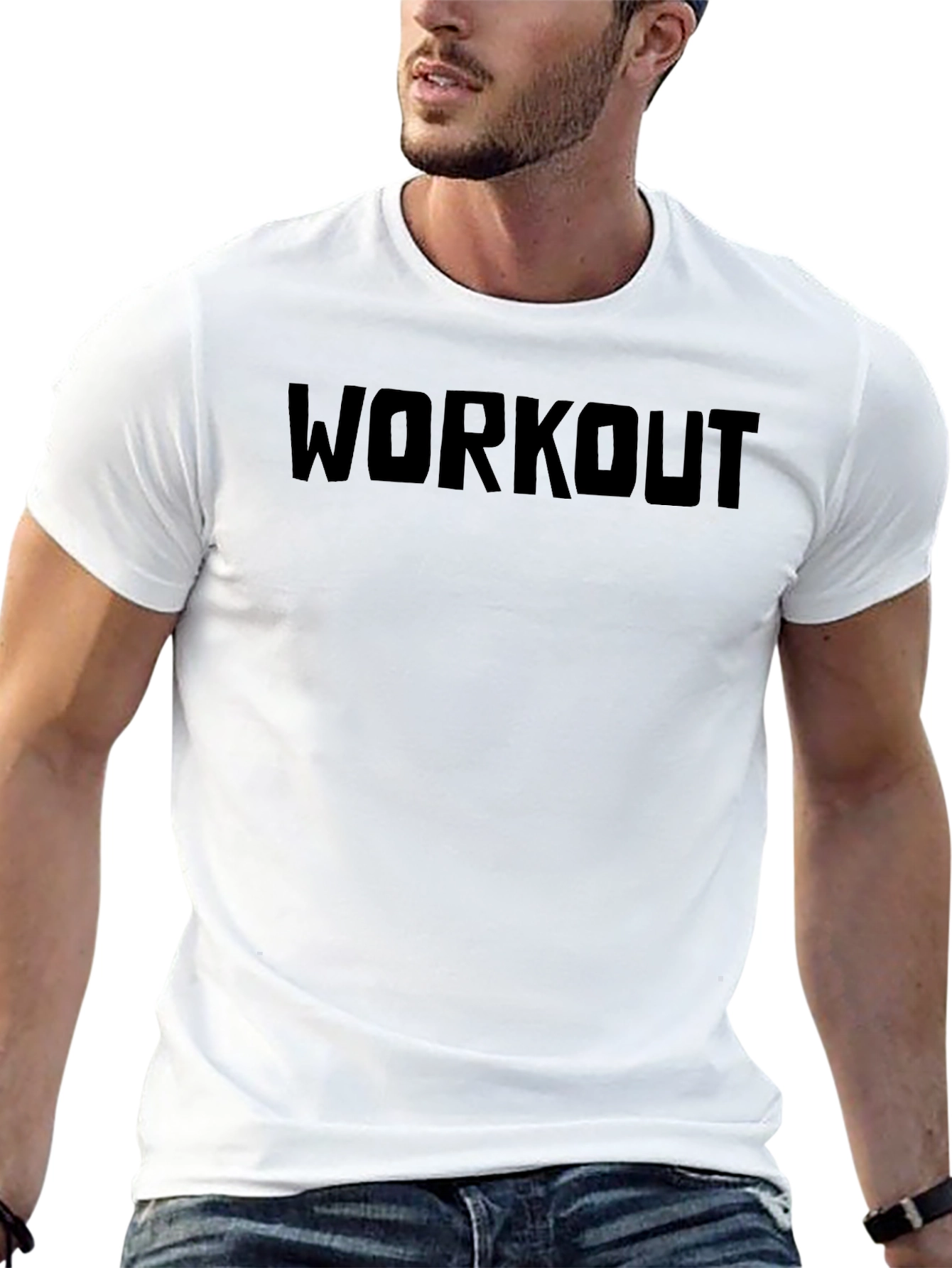 Mens Black Workout Graphic T-Shirt