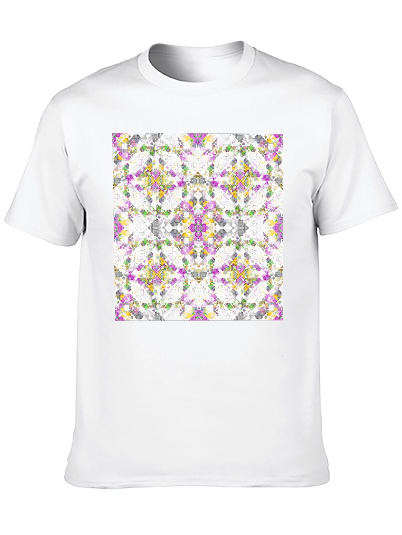 Kaleidoscope Mosaic Print Black T-Shirt