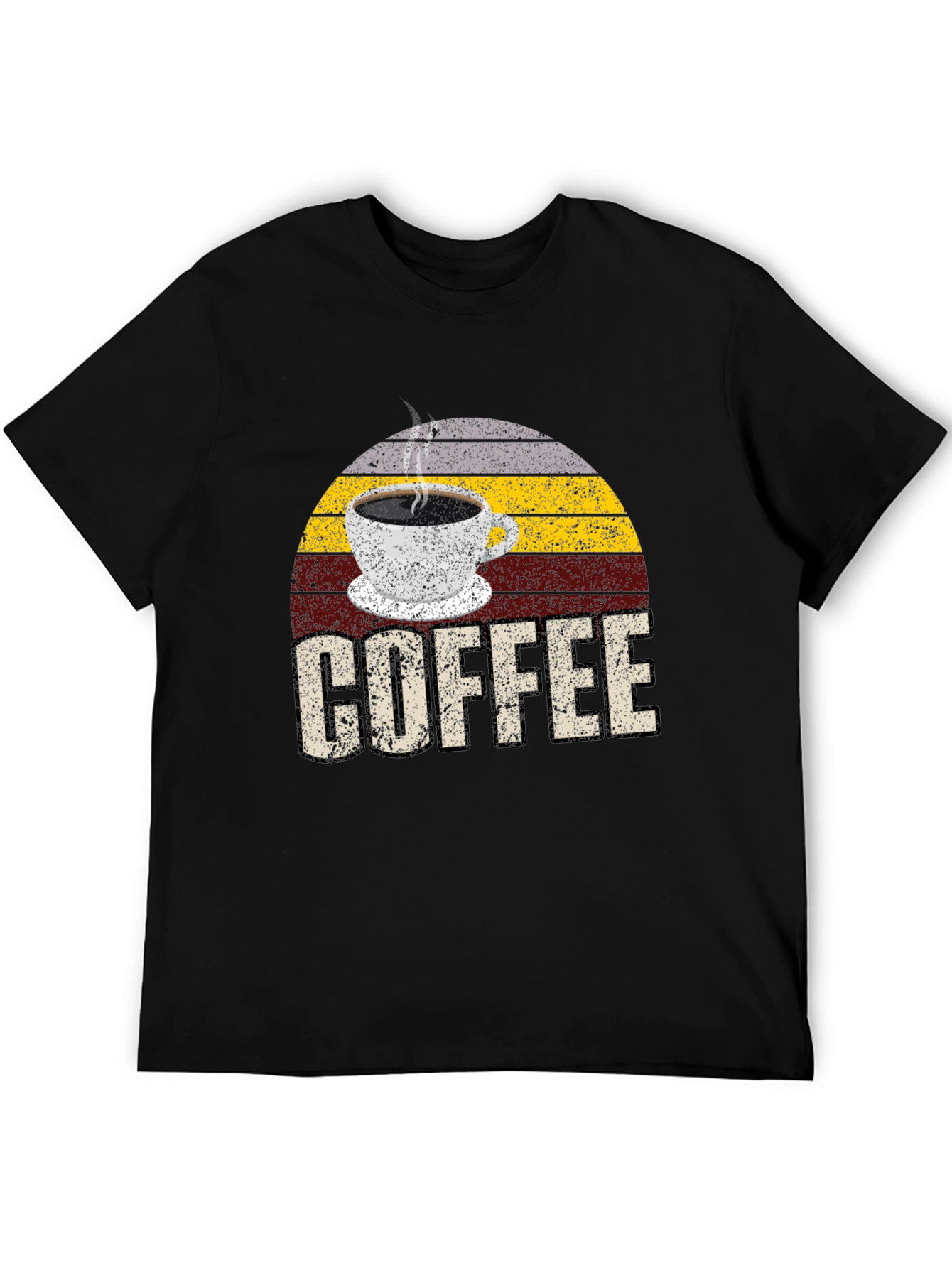 Retro Coffee Graphic T-Shirt - Black
