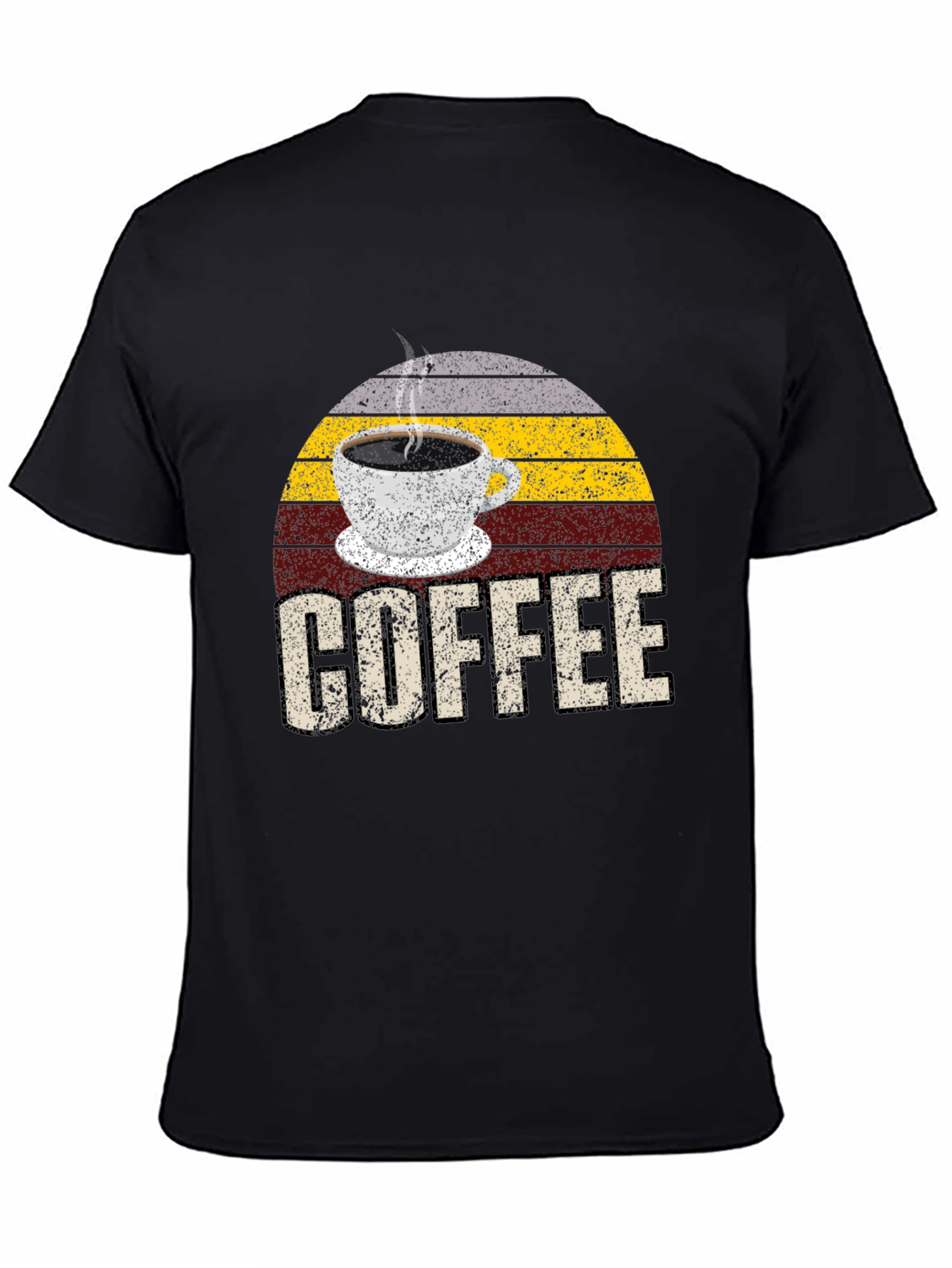 Retro Coffee Graphic T-Shirt - Black